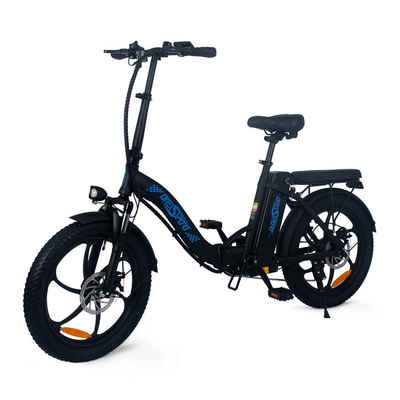 Onesport E-Bike »20" klappbares E-Bike, Elektrofahrrad Shimano 7 Gang-Schaltung, Pedelec Trekkingrad mit Hinterrad-Motor 250W«, 7 Gang