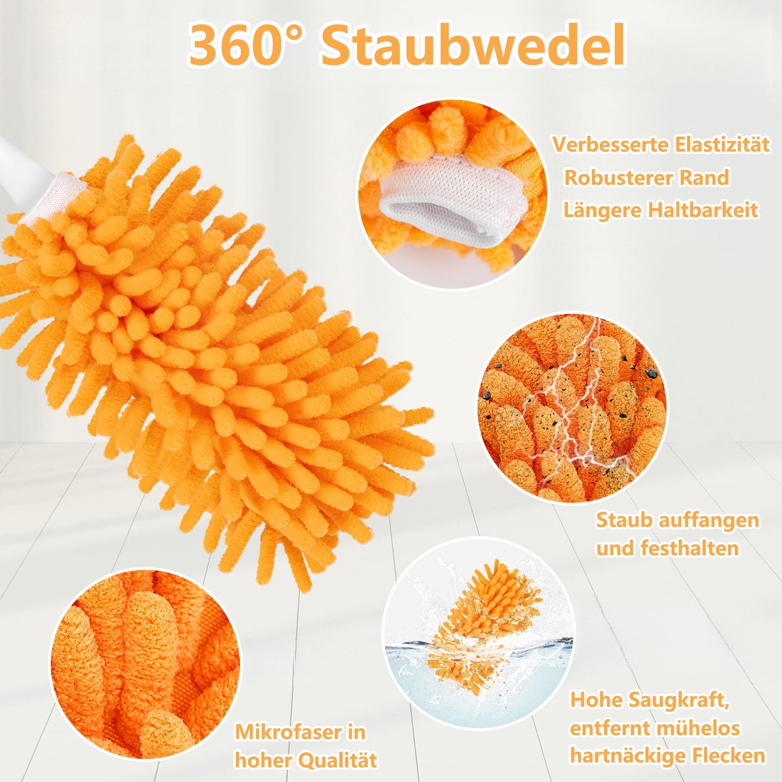FOUORTUNATE-BEE Staubwedel 8 Stück Staubwedel Mikrofaser Waschbar Wiederverwendbar – Bild 3 von 5