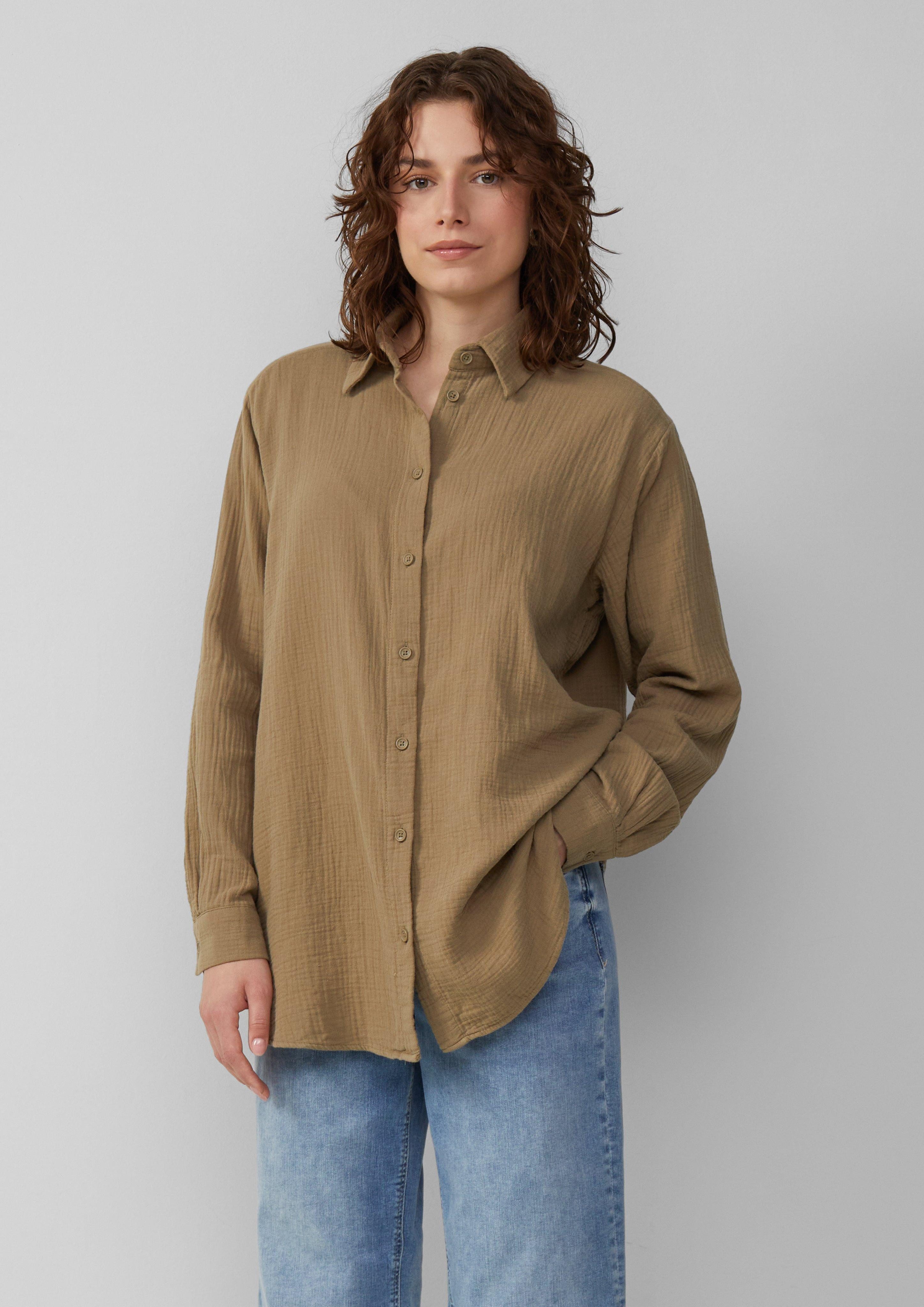 QS Langarmbluse Hemdbluse aus Musselin im günstig online kaufen