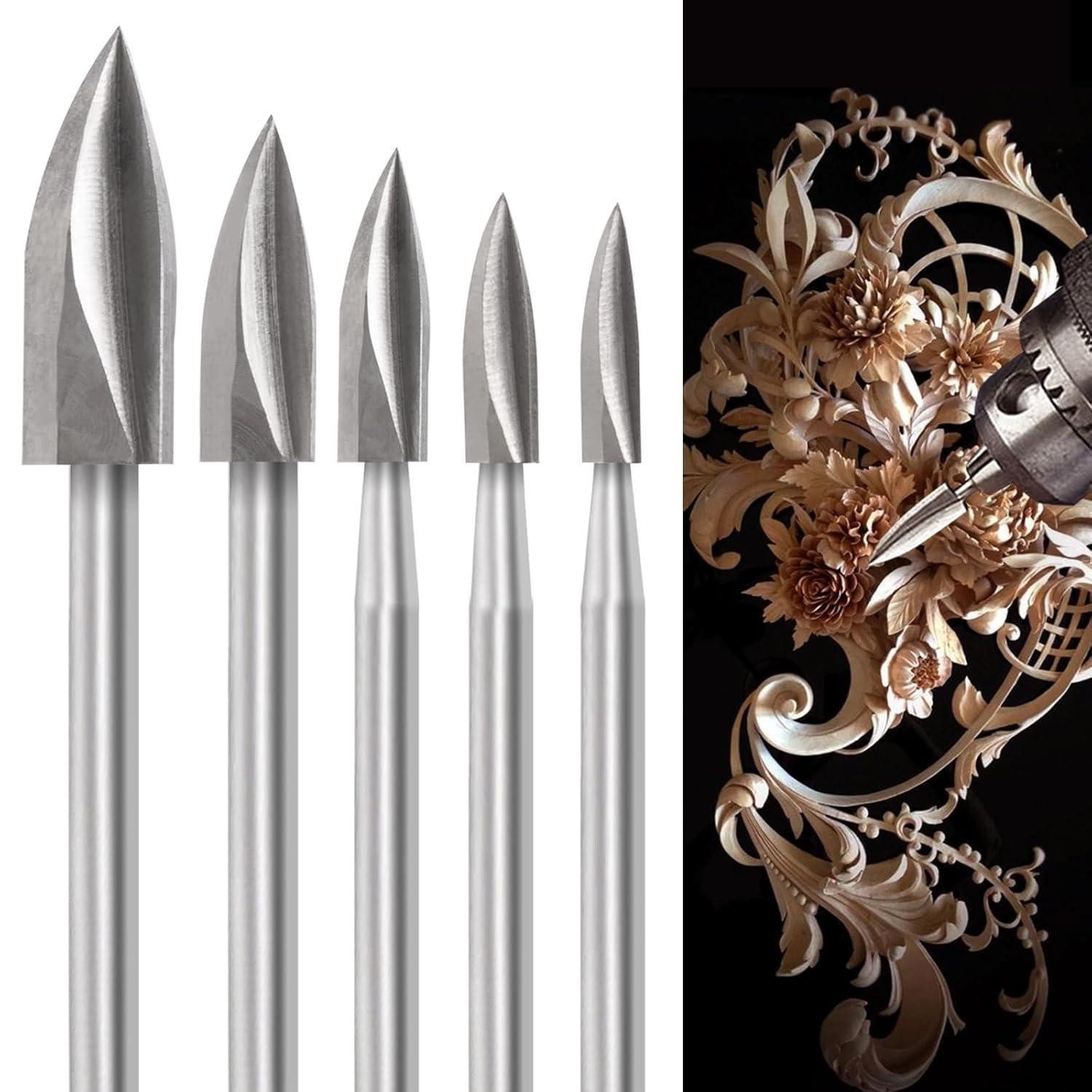 LuxusKollektion Всеsschneider Holzschnitzwerkzeuge 5 Stück Gravierwerkzeug Basteln Erwachsene