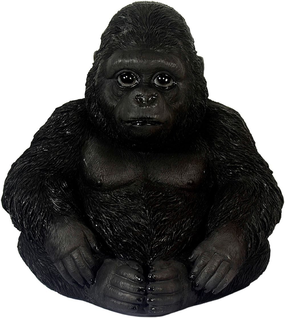 MystiCalls Tierfigur Dekofigur Gorilla sitzend - Gorillafigur Affe Tier Figur Dschungel (1 St), Tierfigur