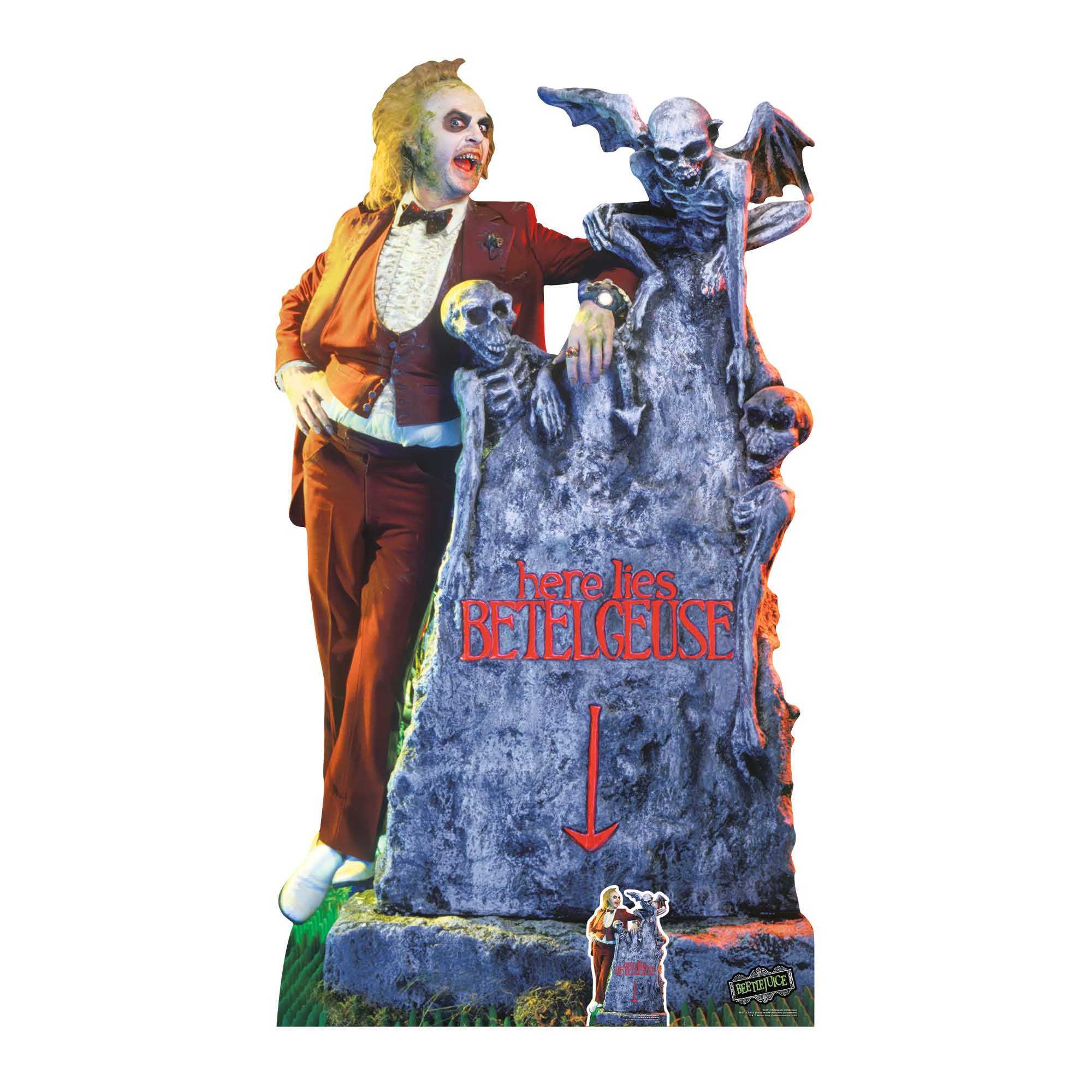 Dekofigur Beetlejuice Michael Keaton Grabstein Pappaufsteller günstig online kaufen