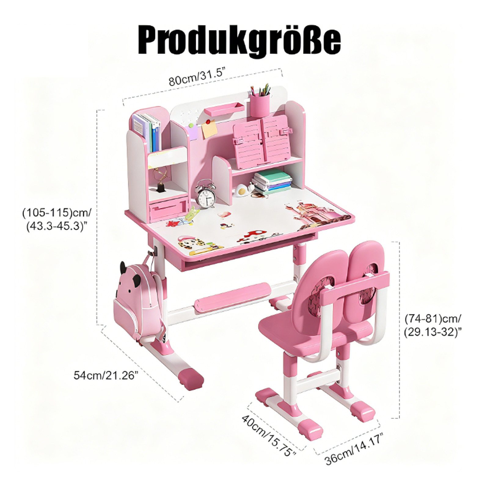 Rutaqian Kinderschreibtisch 2Pcs / Set Kinder Studie Schreibtisch Stuhl Set günstig online kaufen
