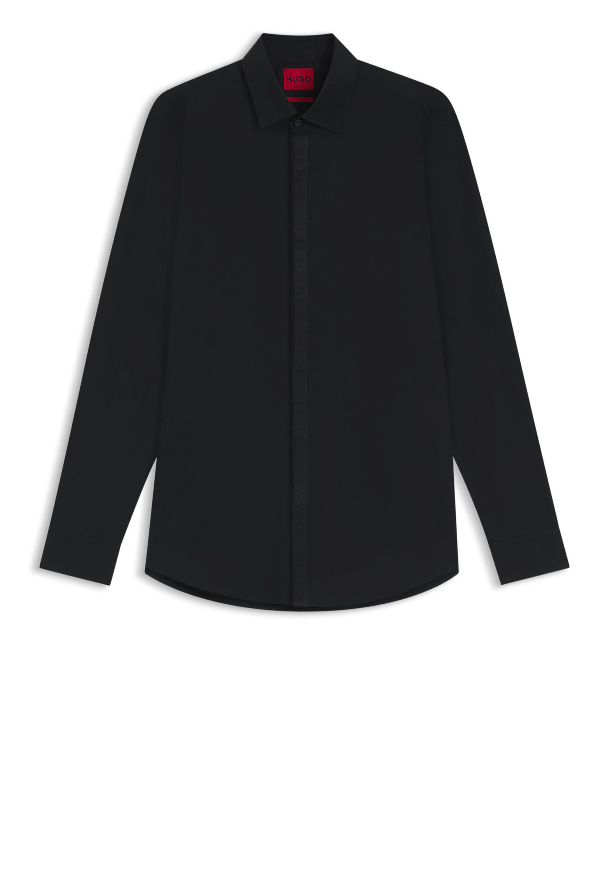 HUGO Langarmhemd Keidi mit verdeckter Knopfleiste (1-tlg)