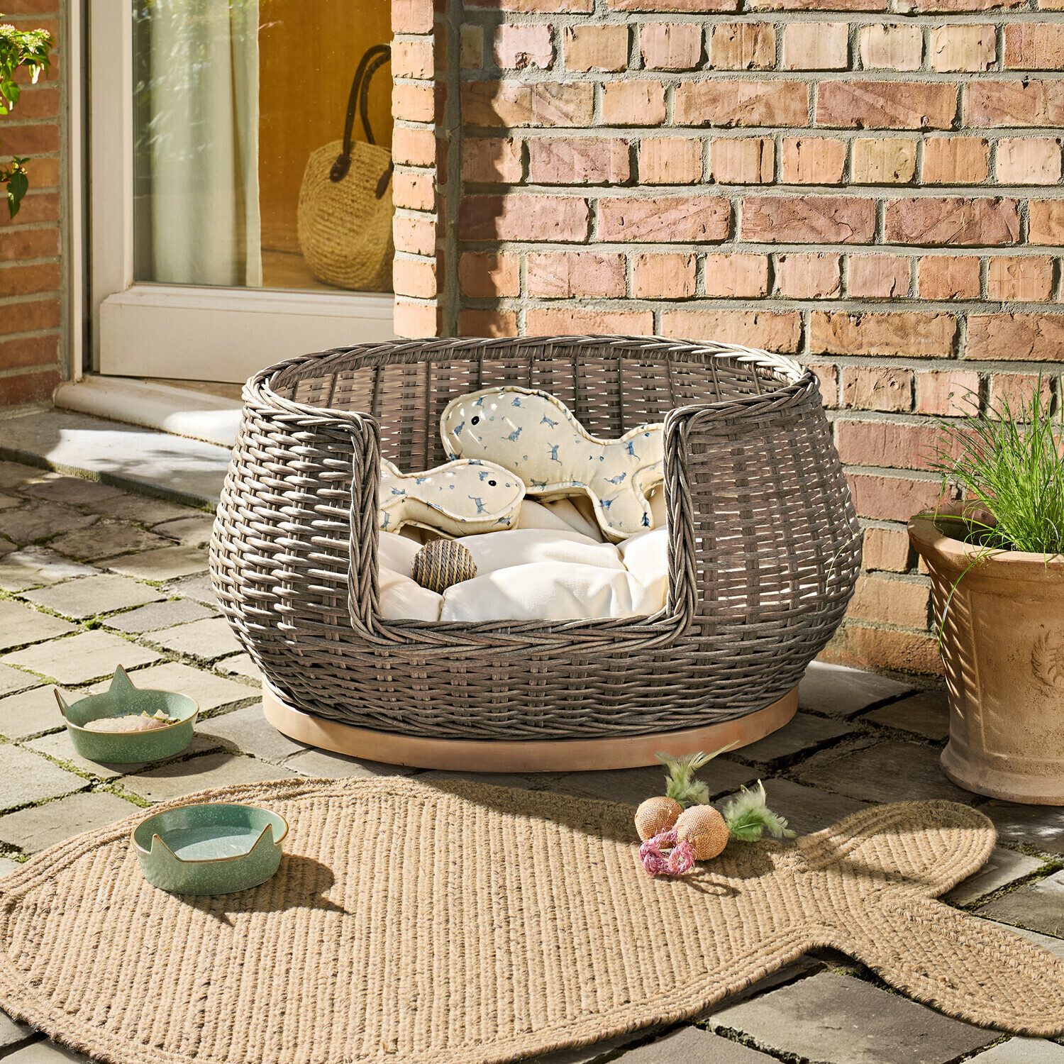 Mirabeau Katzenliege Kissen 2er Set Oceravia beige/blau