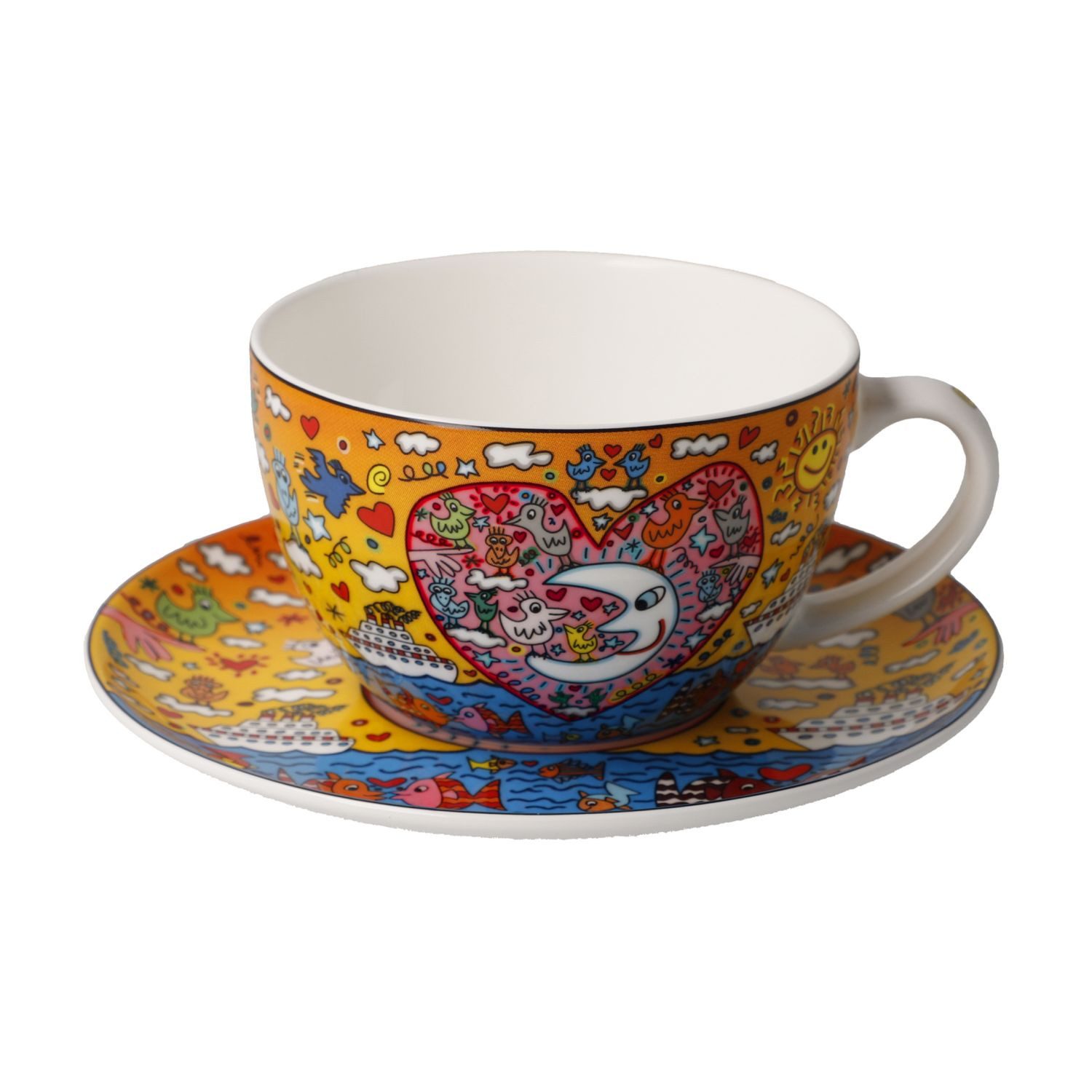 Goebel Tasse James Rizzi, Fine Bone China, in Geschenkbox, Bunt, The Romance of the Sea, H: 6cm