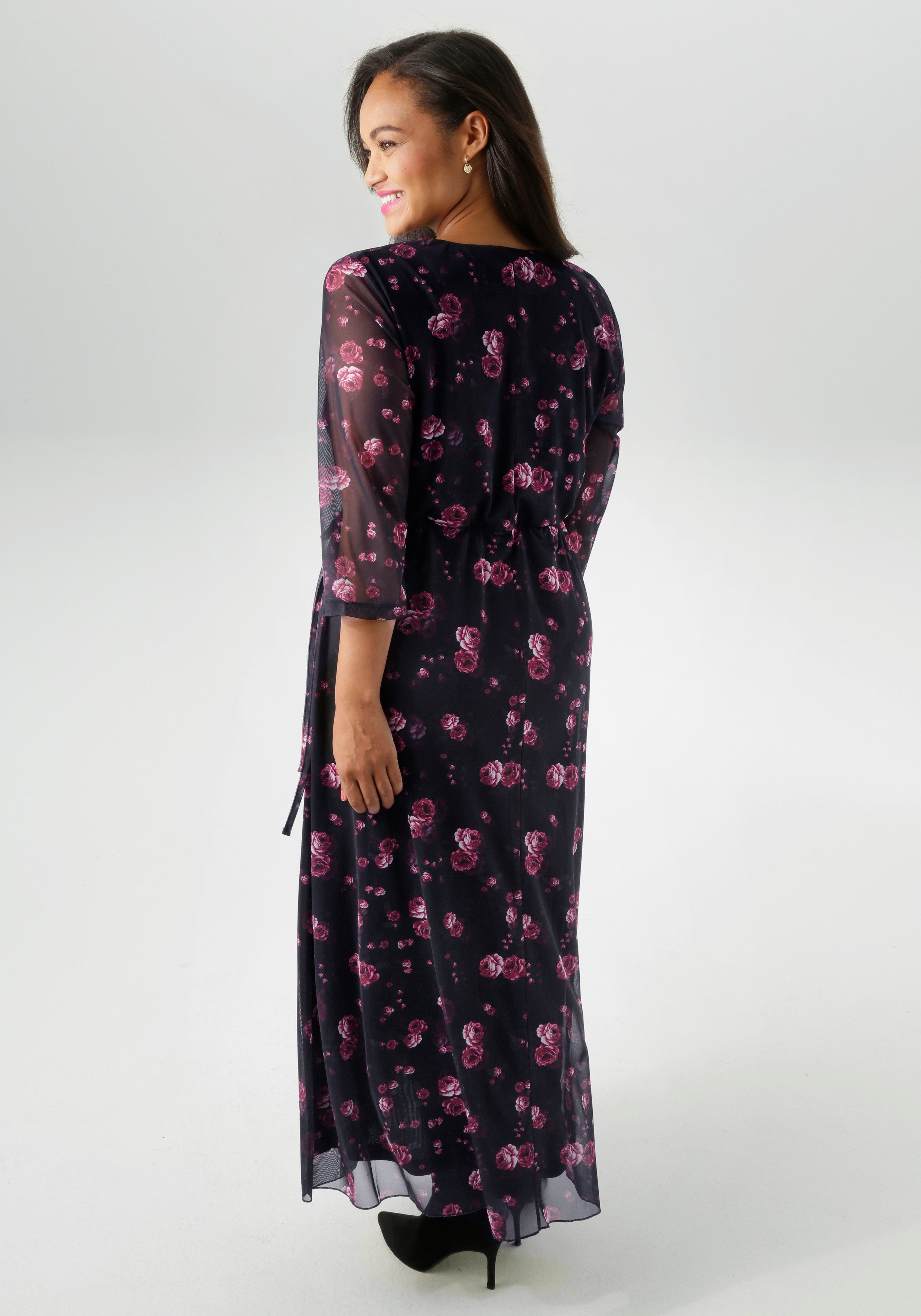 Aniston PLUS Midikleid In Mesh Qualität günstig online kaufen