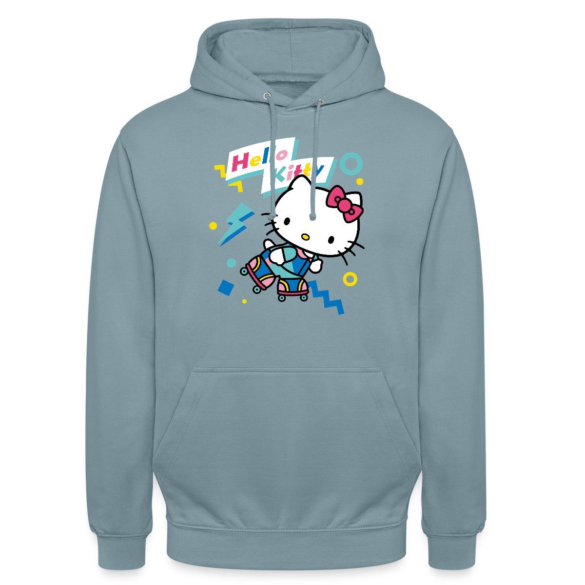 Hoodie Hello Kitty 90er Stil Mit Rollschuhen Unisex Hoodie