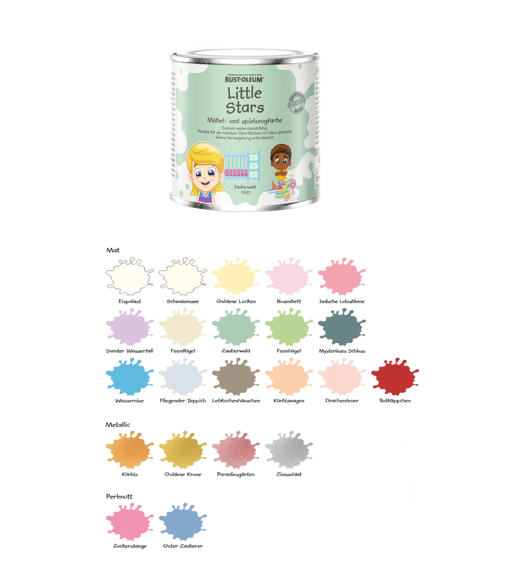 Alpina Holzlack Little Stars Kinder Möbel- & Spielzeugfarbe 250 & 750 ml Kinderfarbe, Möbel- und Spielzeugfarbe, Matt, Ideal für Kinderzimmer