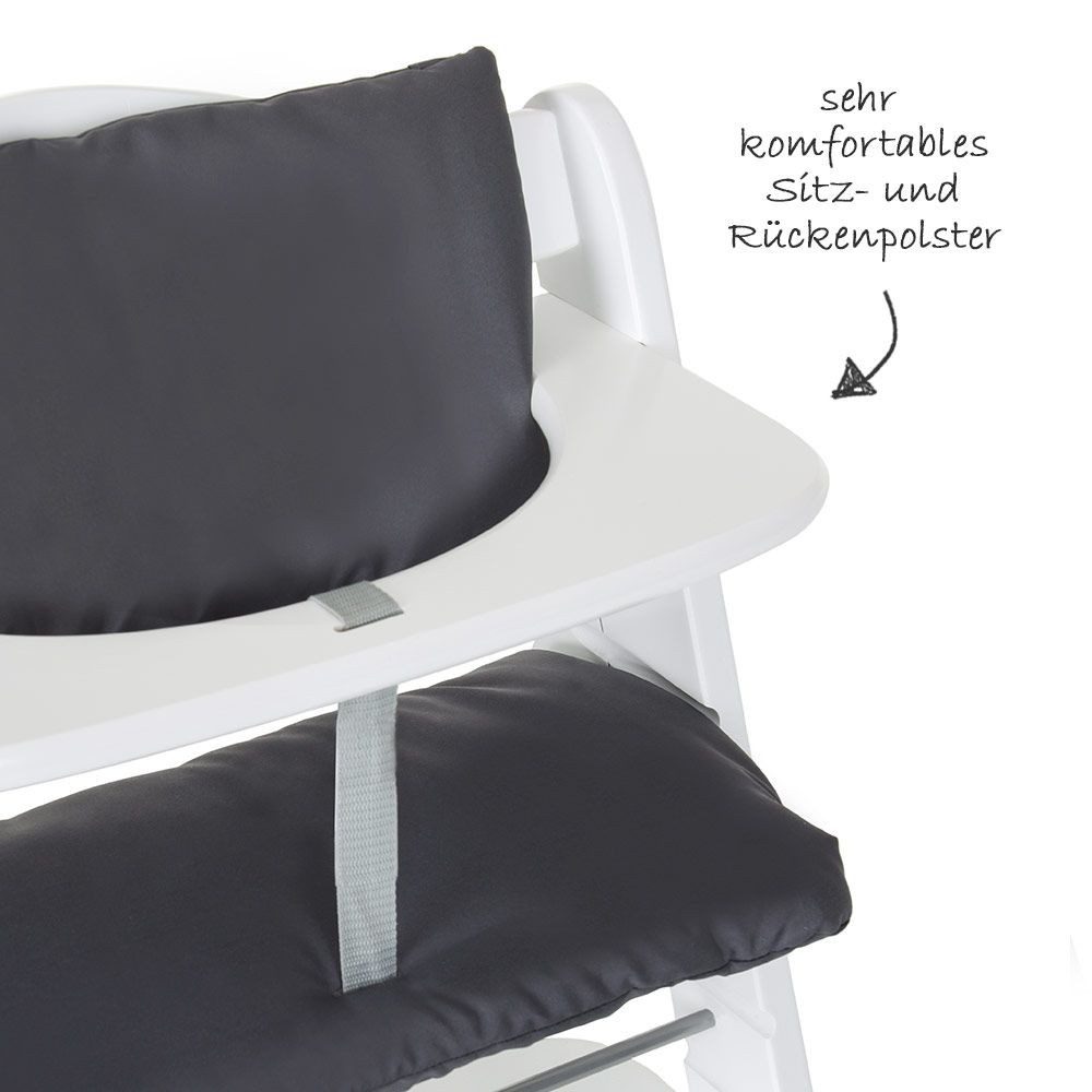 Hauck Hochstuhlauflage Deluxe - Grau, (2 St), 2 tlg. Sitzkissen für Alpha Hochstuhl Sitzverkleinerer Sitzauflage – Bild 5 von 5