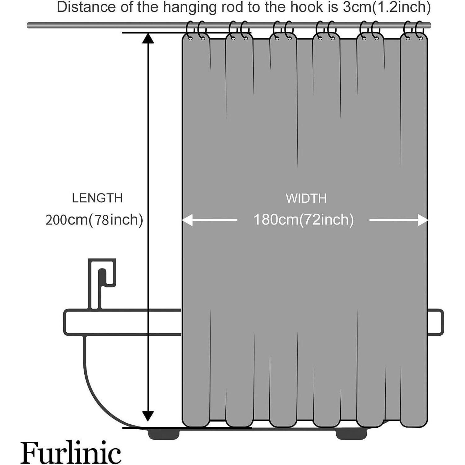 LuxusKollektion Duschvorhang Duschvorhang Stoff Antischimmel H200 x B180 cm (1er Pack) Lila Breite 180 cm