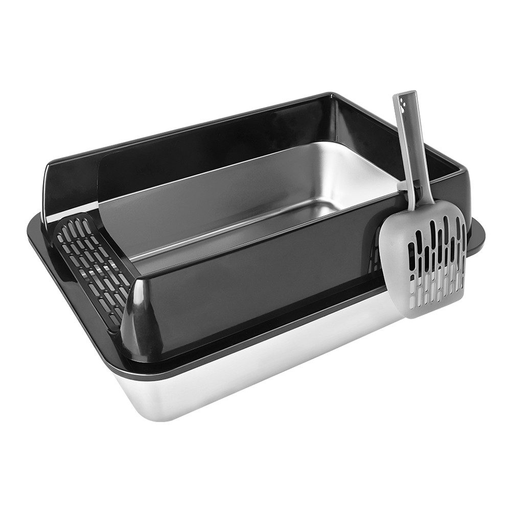 JEOBEST Katzentoilette Katzenklo Edelstahl L, Offene Katzenklo, Nicht klebr günstig online kaufen