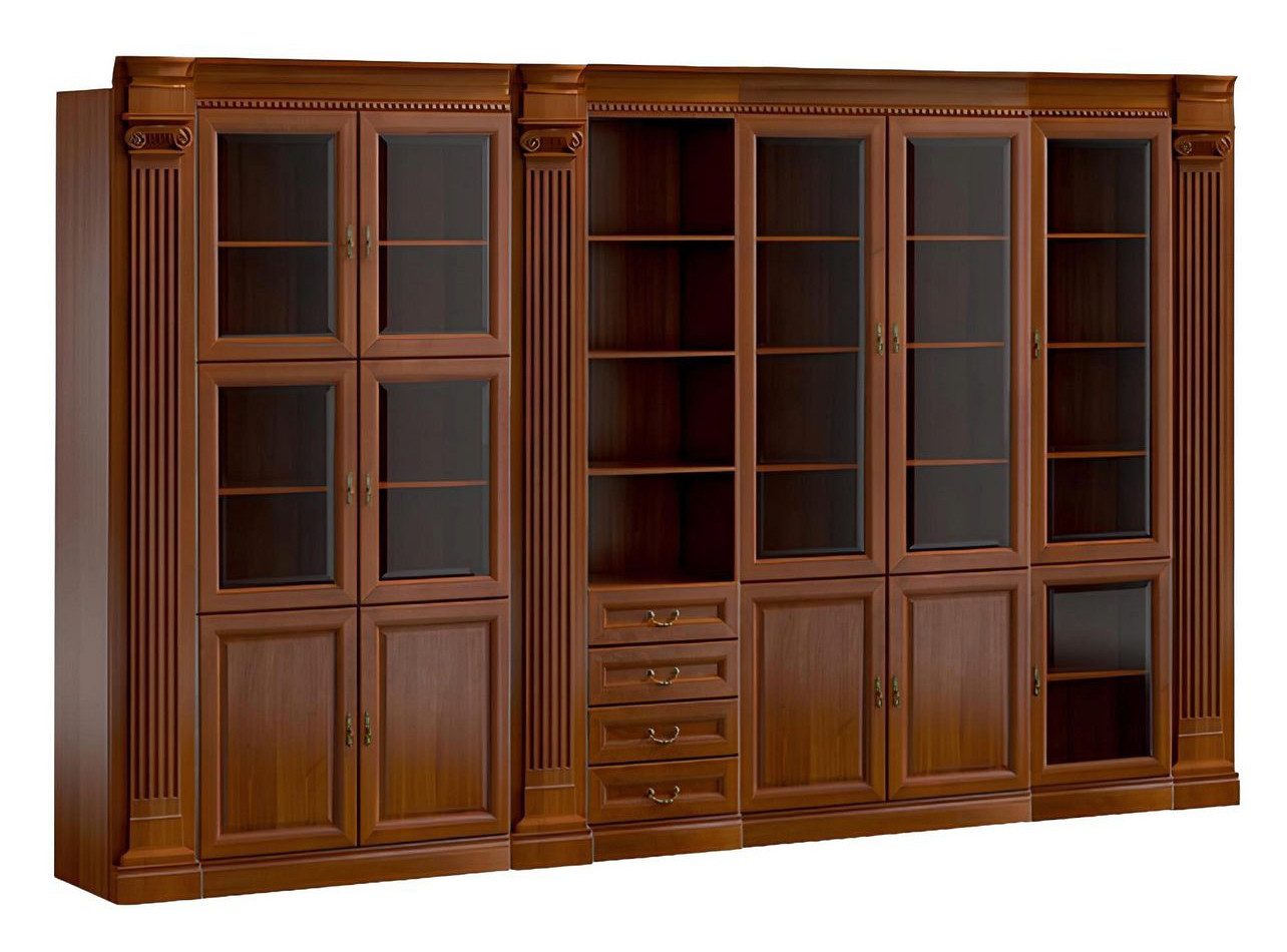 JVmoebel Aktenschrank Brauner Büroschrank aus Massivholz mit geräumigen Fächern (Büroschrank) Made in Europa