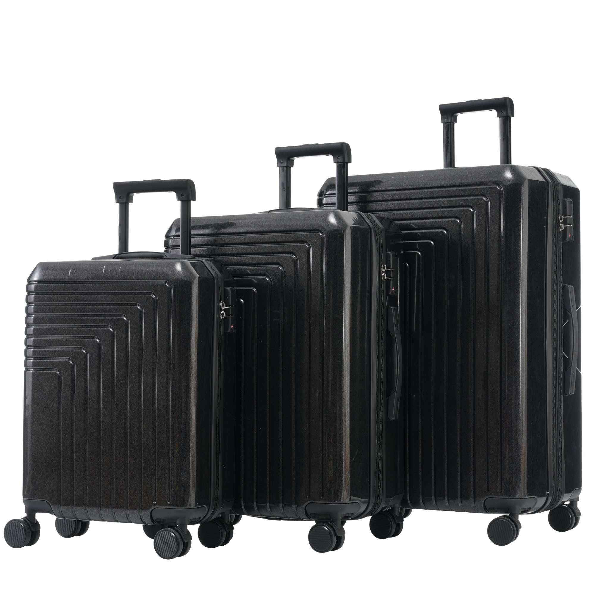 Blusmart Kofferset M-L-XL 3-teiliges Koffer-Set, 4 Rollen, (Hartschalen-Handgepäck, 3 tlg., Koffer mit TSA-Schloss und Universalrad), Für komfortables Reisen und sicheren Transport
