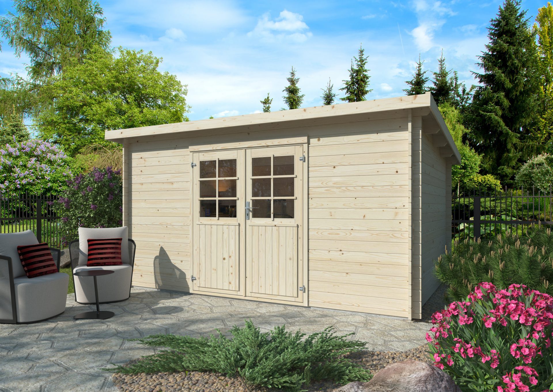 Gartenhaus Pultdach Holz Aktion 64