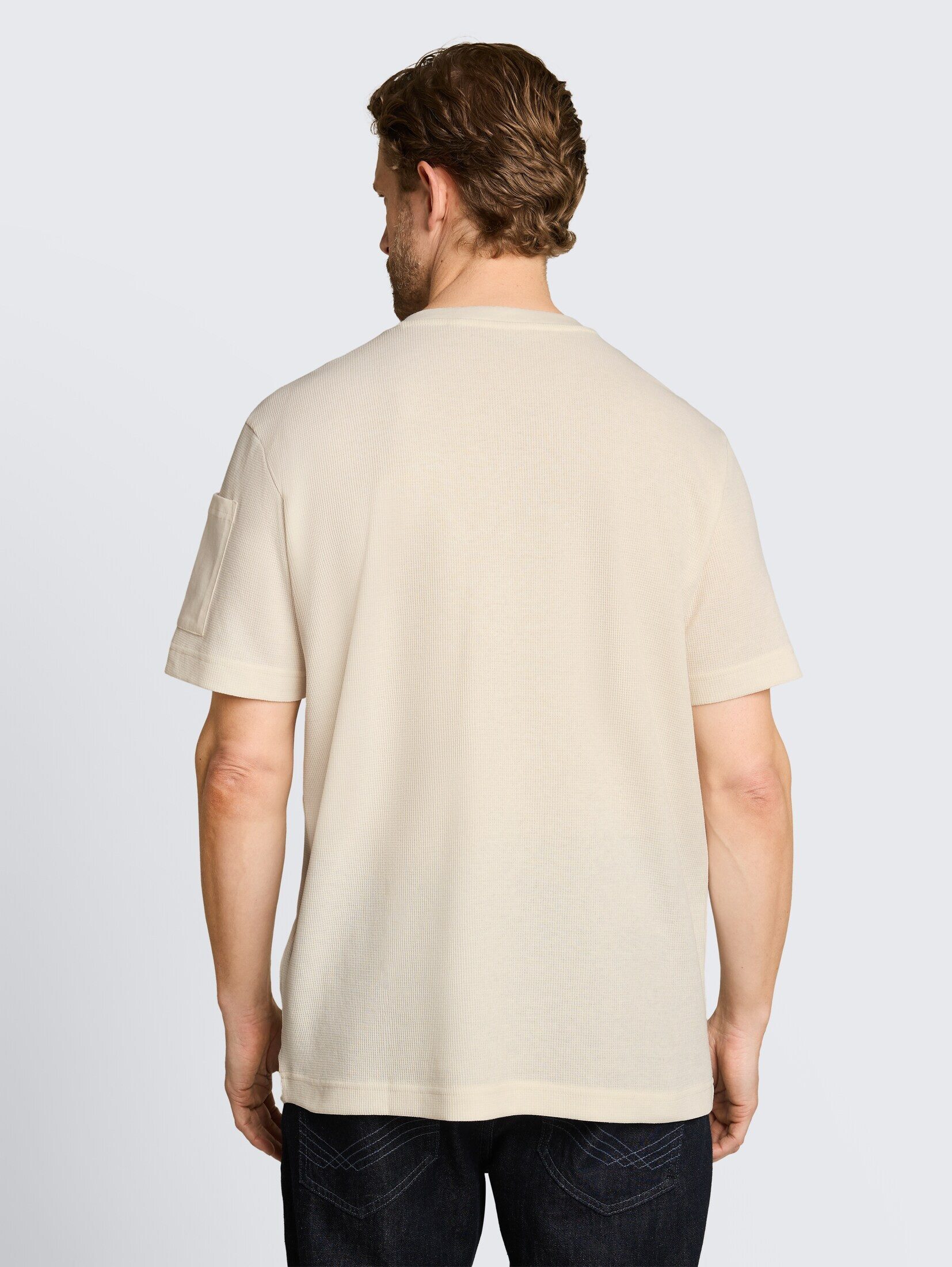 TOM TAILOR T-Shirt T-Shirt Henley T-Shirt mit Waffelstruktur