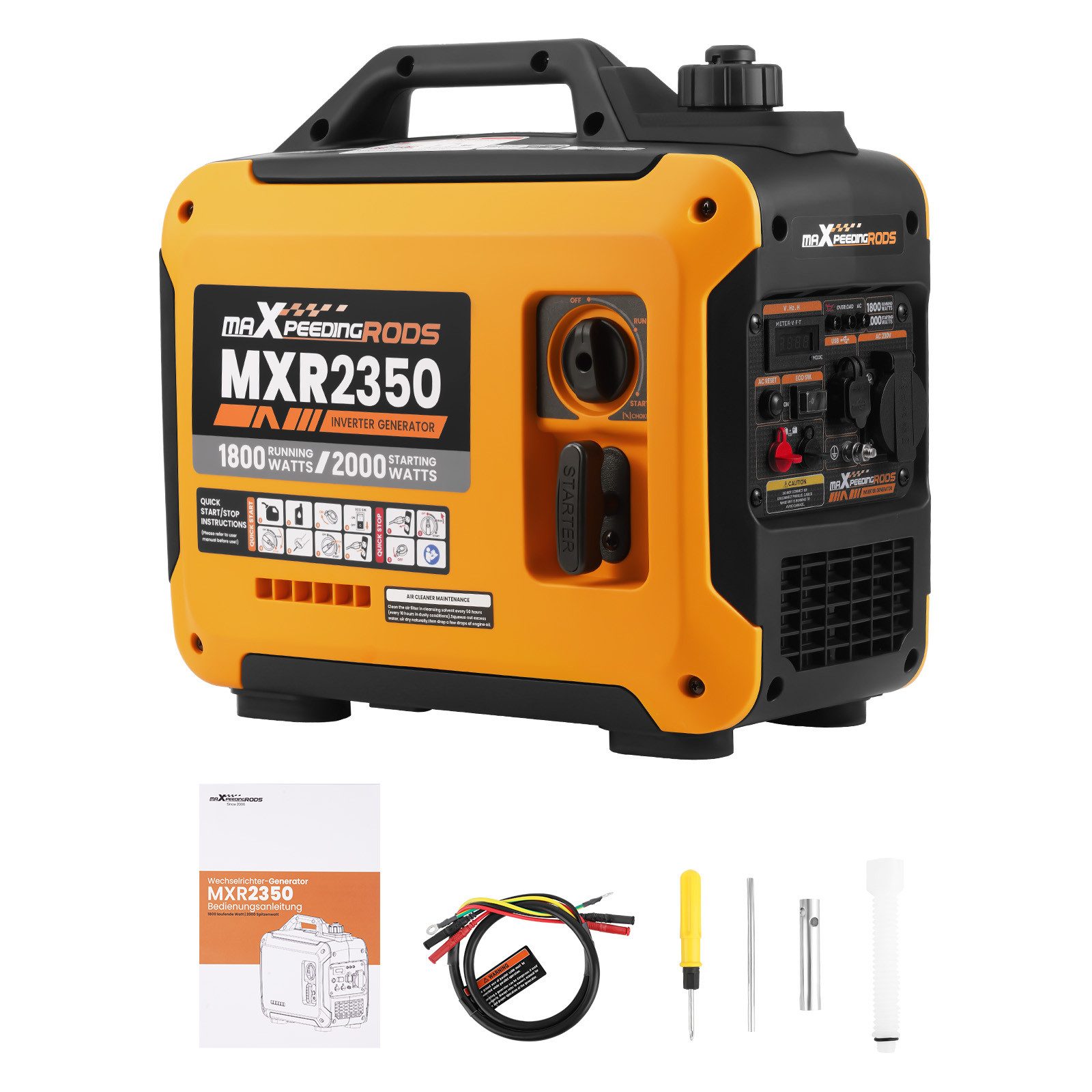 maXpeedingrods Stromerzeuger MXR2350, 2 in kW, 15kg Inverter Benzingenerator für Outdoor Stromversorgung