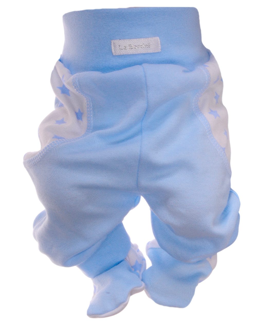 La Bortini Schlupfhose Baby Hose mit Fuß Erstlingshose für Neugeborene rosa blau aus Baumwolle, für Jungen und Mädchen, 44 50 56 62 68 74 80 86