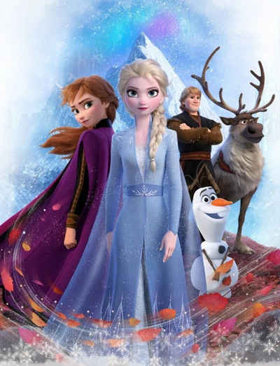 Kinderdecke Frozen Anna Fleecedecke Kinder Warm Kuscheldecke Ice Sturm 130 x 170cm, Disney