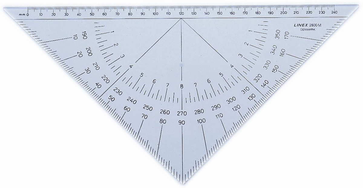 Linex Geodreieck Nautischer Winkelmesser 2800M 28cm transparent (10 Stück)