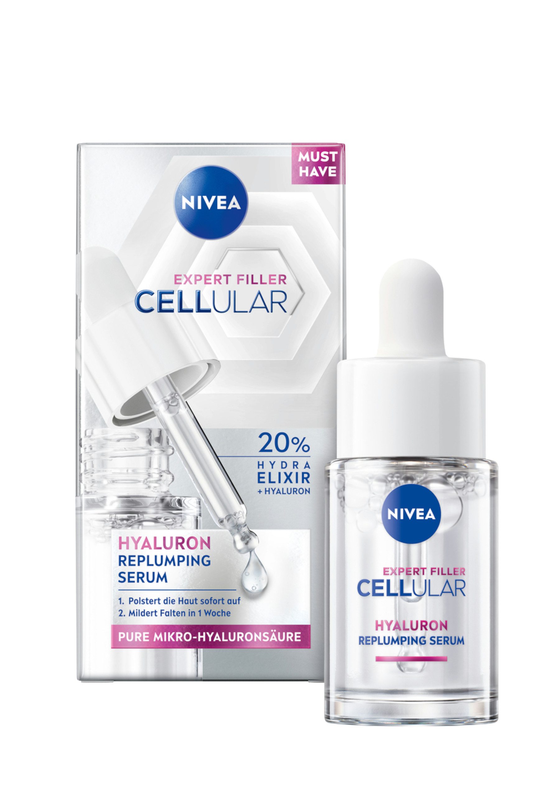 Nivea Gesichtspflege-Set UV Primer 2in1 Primer + Hyaluron Serum Set Set, 2-tlg.