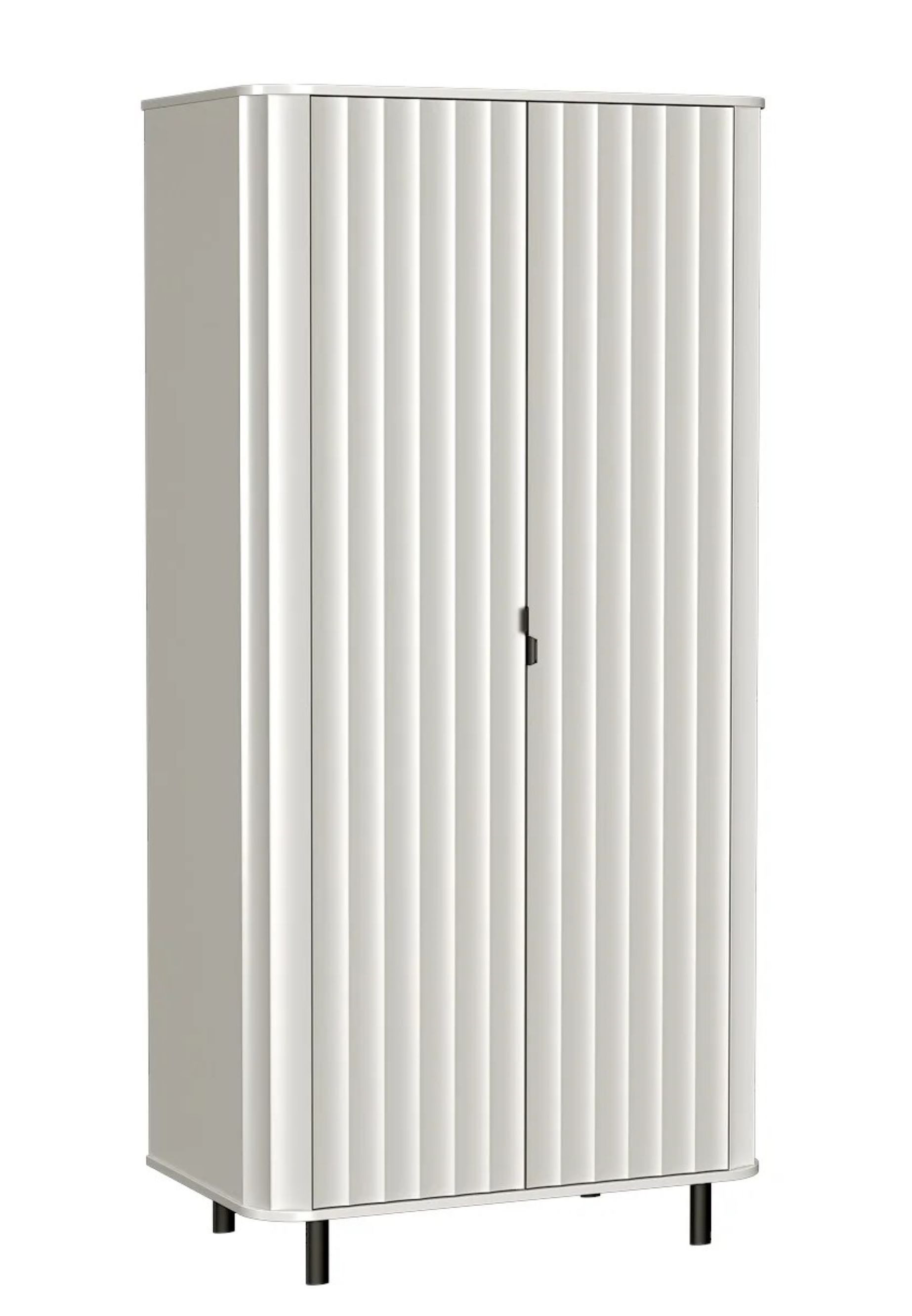 99rooms Drehtürenschrank Karon (Schrank, Garderobenschrank) Stilvolles Design, Griffe und Füße Metall, Soft-Close-Funktion