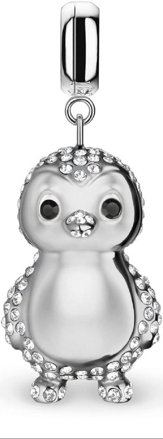 Bering Charm-Einhänger BERING Polar Pinguin Charm Anhänger aus Edelstahl mit Zirkonia