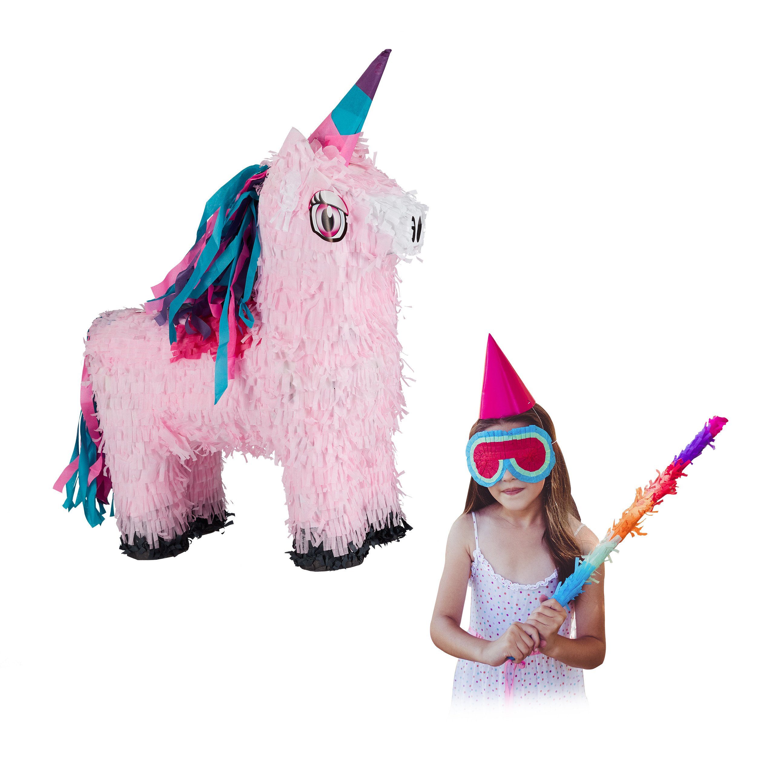 relaxdays Aufblasbares Partyzubehör Pinata Einhorn