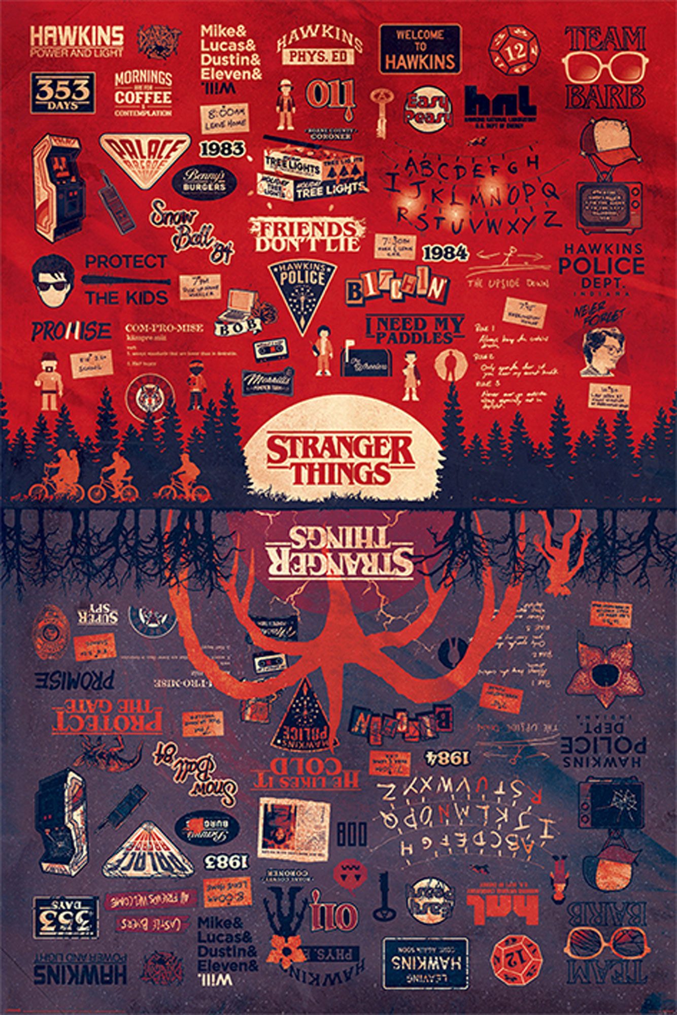Poster Stranger Things - Poster - Upside Down