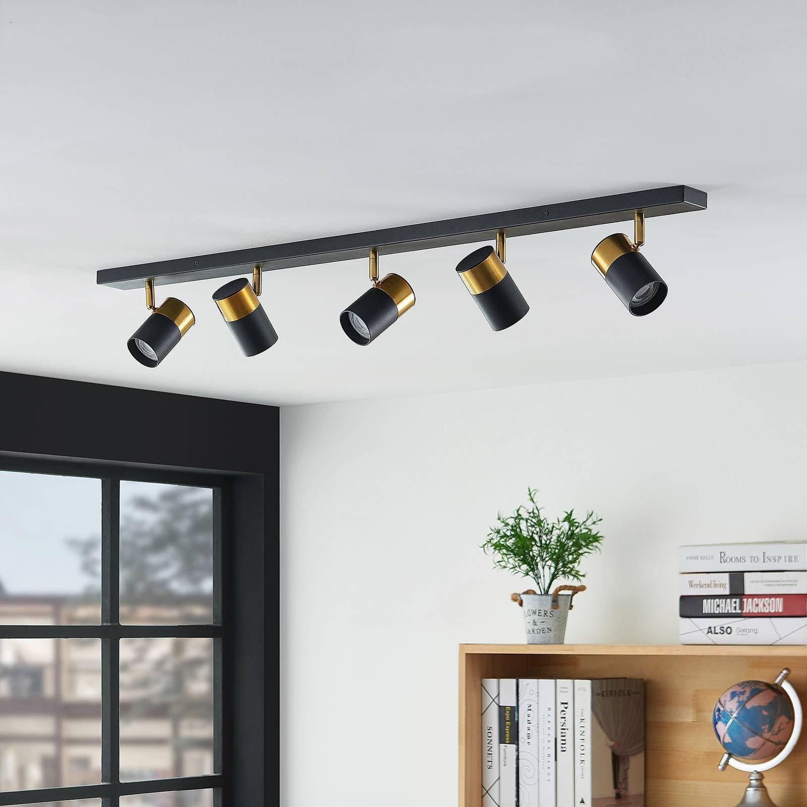 Arcchio Deckenstrahler Evaro, Metall, Schwarz IP20, 5 x 8 W LED