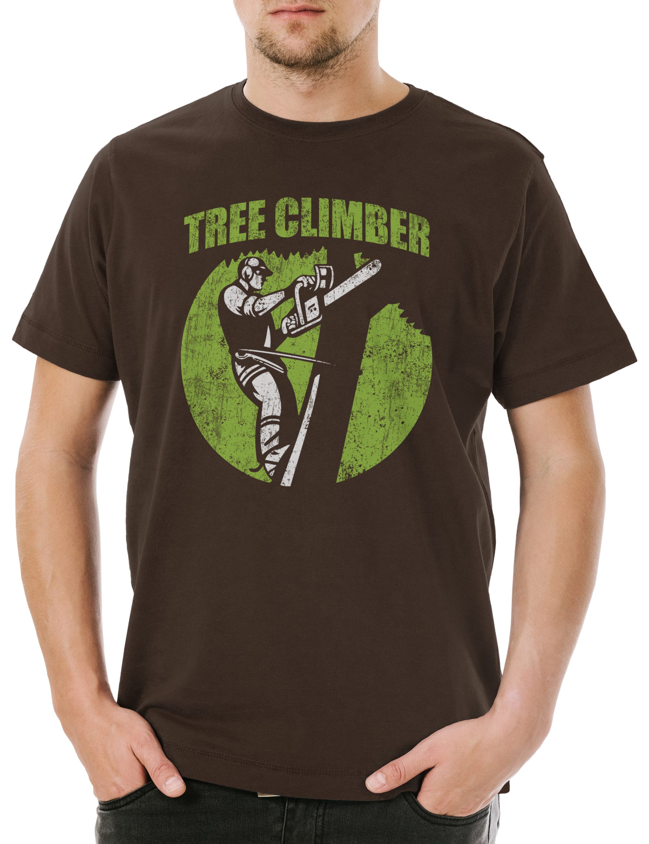 Print-Shirt Tree Climber I Herren T-Shirt Holzfäller Axt Waldarbeiter Förster