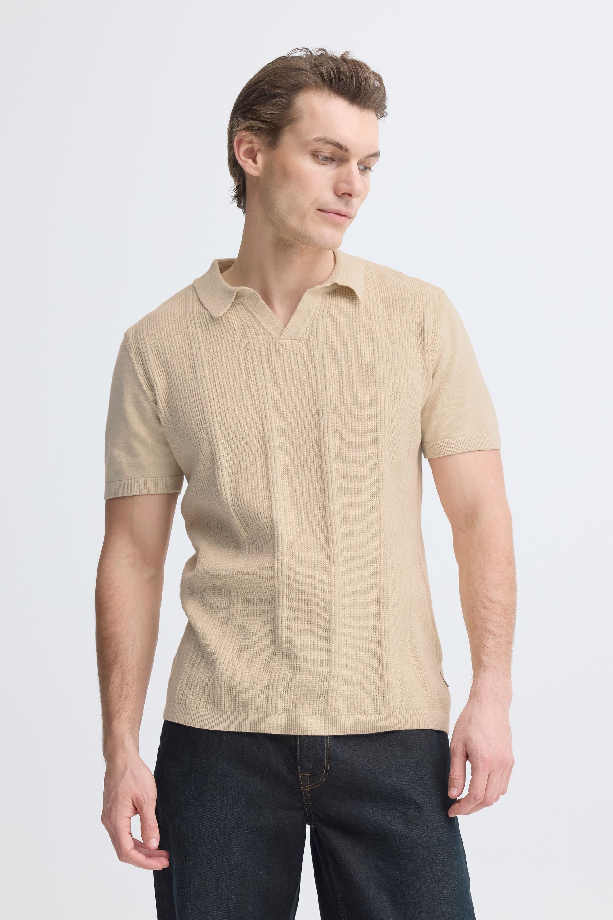 Blend Poloshirt BHBaron Stilvolles T-Shirt mit Kragen und strukturiertem Rippmuster