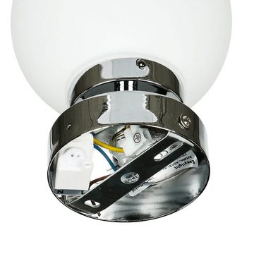 Licht-Erlebnisse Deckenleuchte TOHO, ohne Leuchtmittel, Badlampe Decke Chrom Weiß E14 Kugelschirm