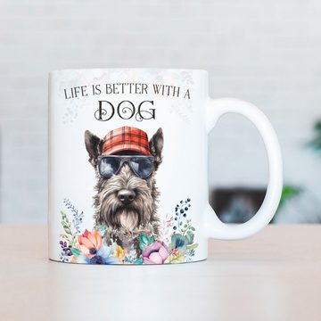 Cadouri Tasse SCOTTISH TERRIER - Kaffeetasse für Hundefreunde, Keramik, mit Hunderasse, beidseitig bedruckt, handgefertigt, Geschenk, 330 ml