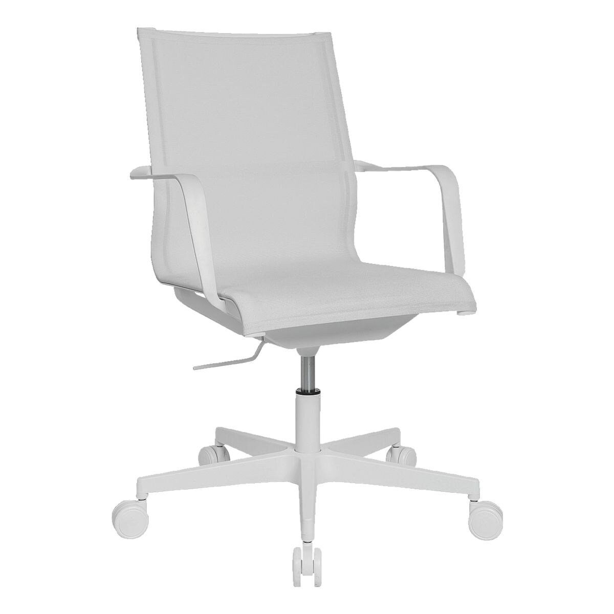 Life Schreibtischstuhl Netzlehne Sitness TOPSTAR und Armlehnen, 3D-Sitztechnik weiß 40, Flachsitz, mit