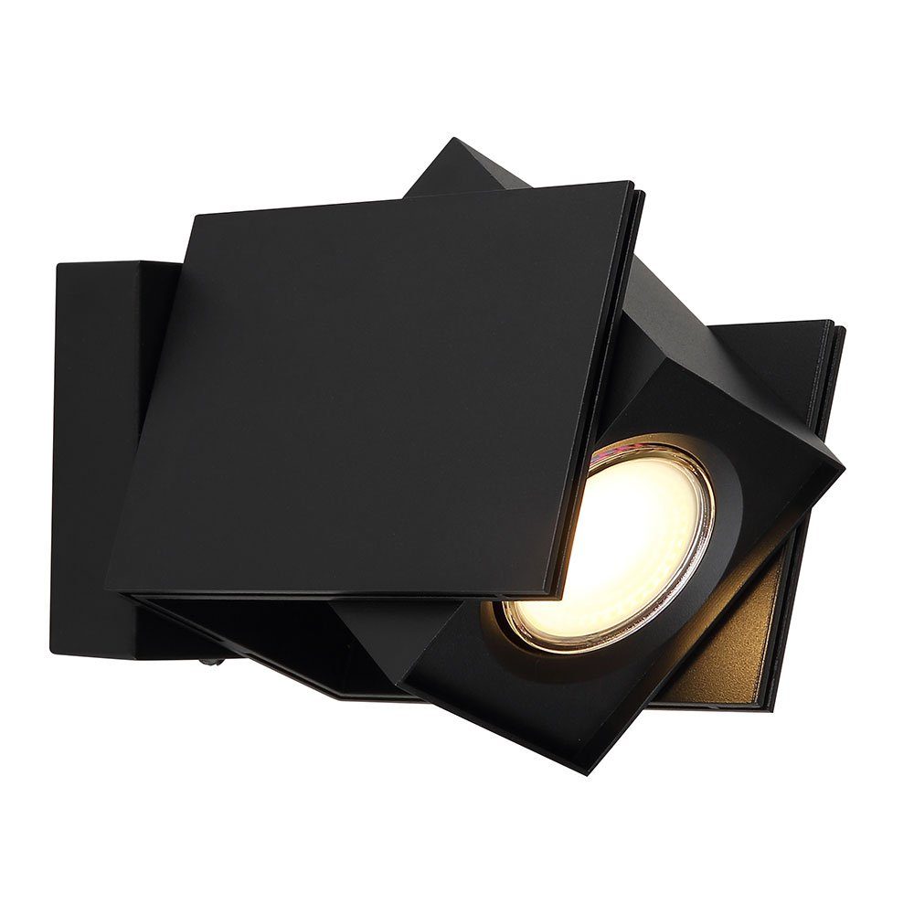 Spotlampe 8,4cm Wandleuchte, B inklusive, Globo Wandlampe nicht schwenkbar Wandleuchte Leuchtmittel Flurleuchte schwarz