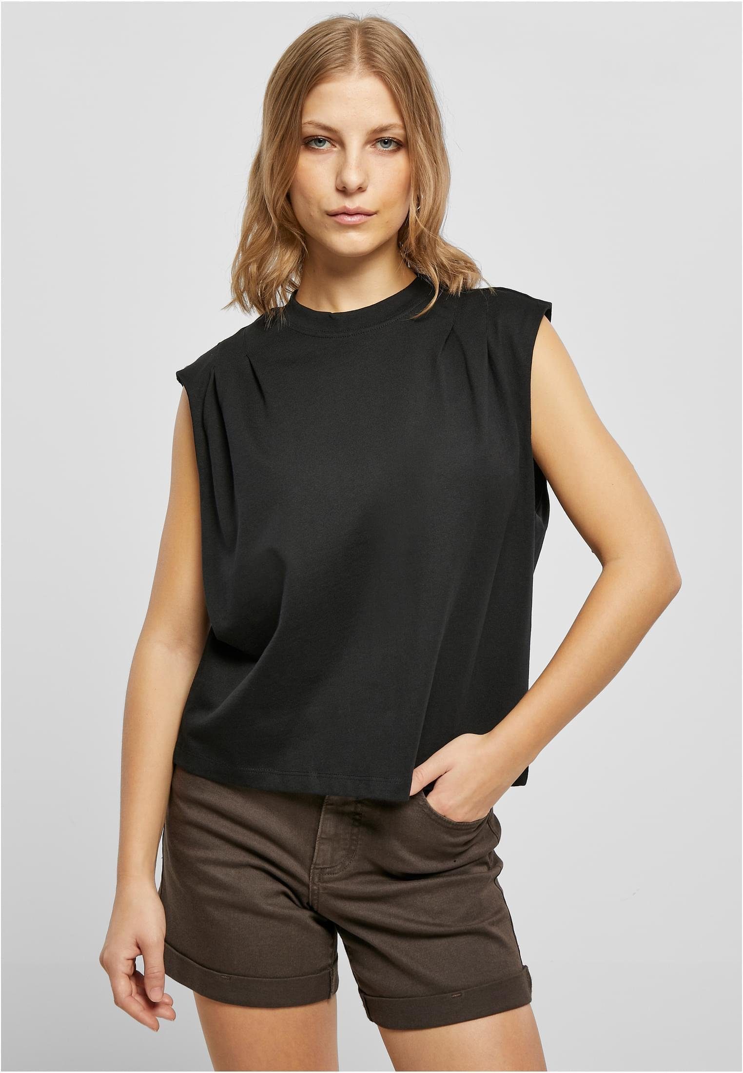URBAN CLASSICS Tanktop Ladies Organic Heavy Pleated Shoulder Top XS bis 5XL