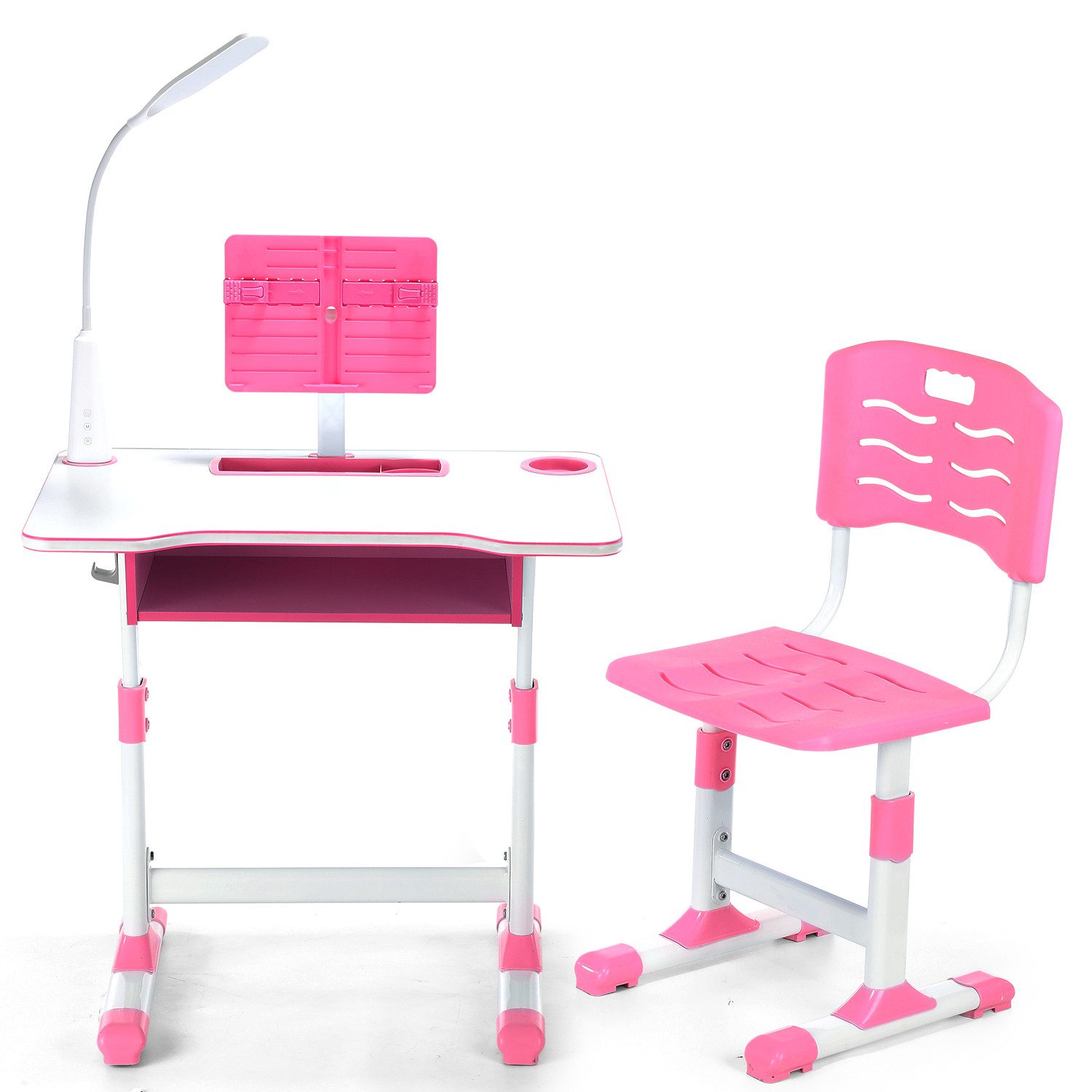 LOVONLIVE Kinderschreibtisch Schülerschreibtisch mit Lampe, höhenverstellba günstig online kaufen
