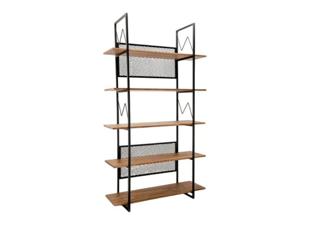 Xlmoebel Standregal Bücherregal aus Holz und Metall im modernen Design, Hergestellt in Europa