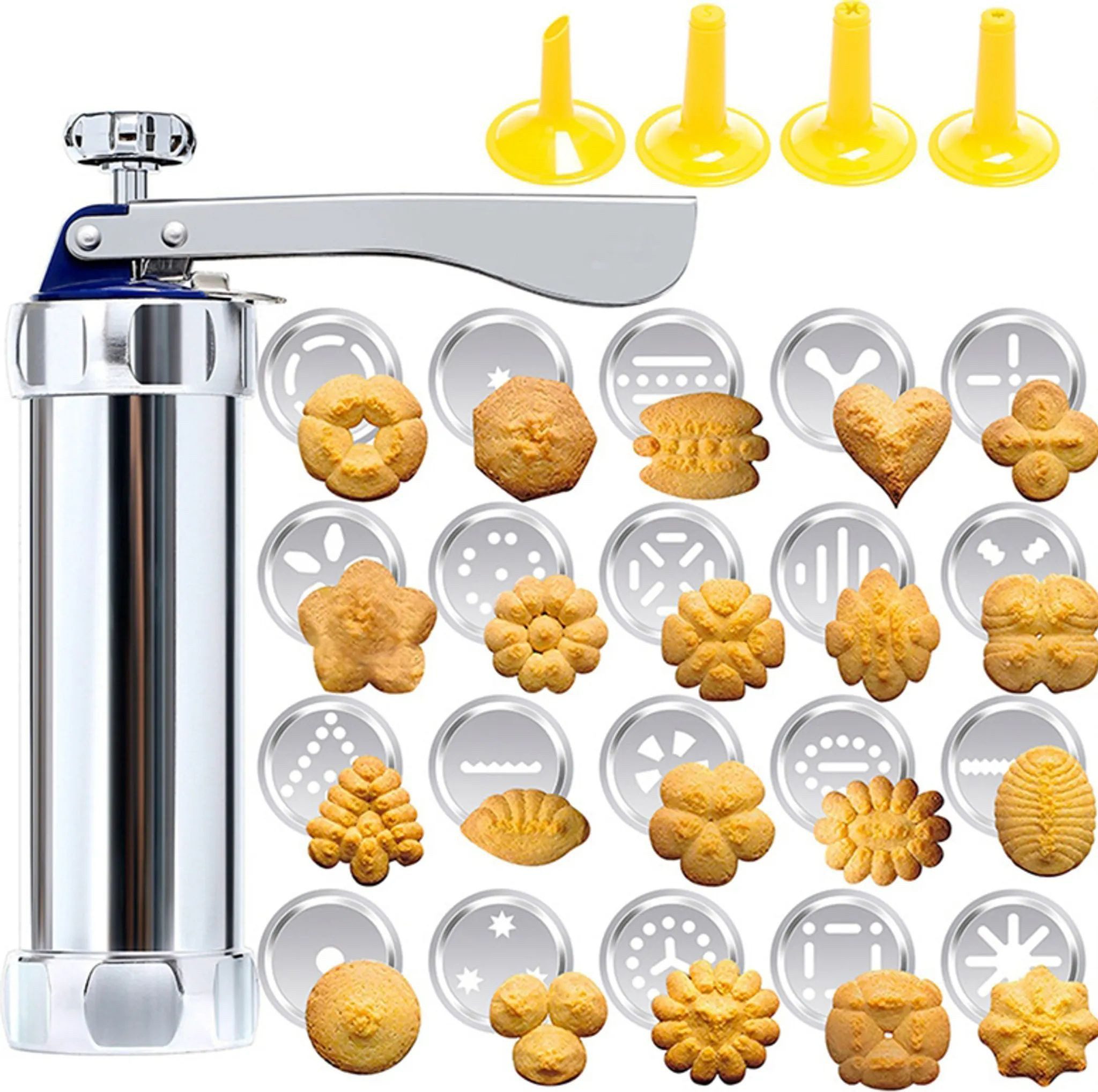 FELIXLEO Gebäckpresse Edelstahl Kekspresse Set mit 20 Gebäckformen und 4 Düsen, (1-tlg)