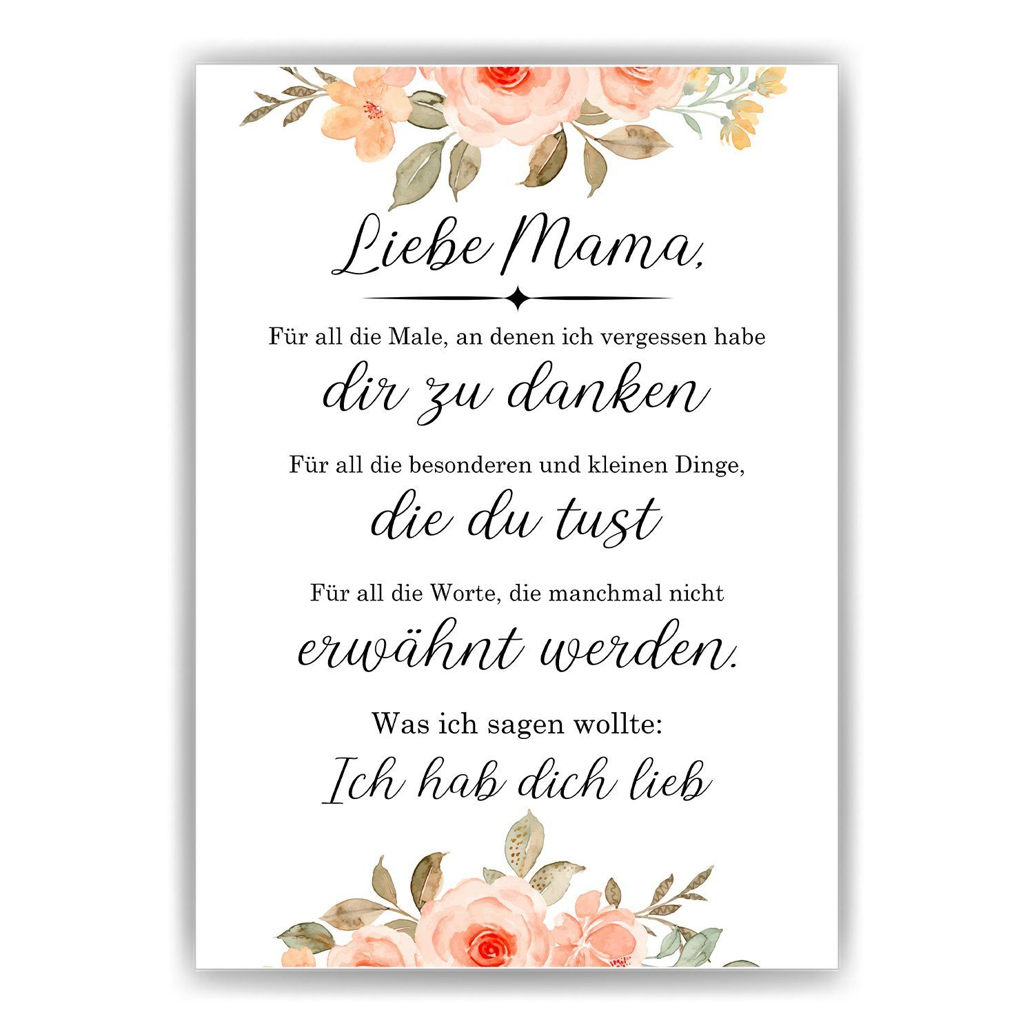 Tigerlino Poster Mama Danke Geschenk Muttertag günstig online kaufen