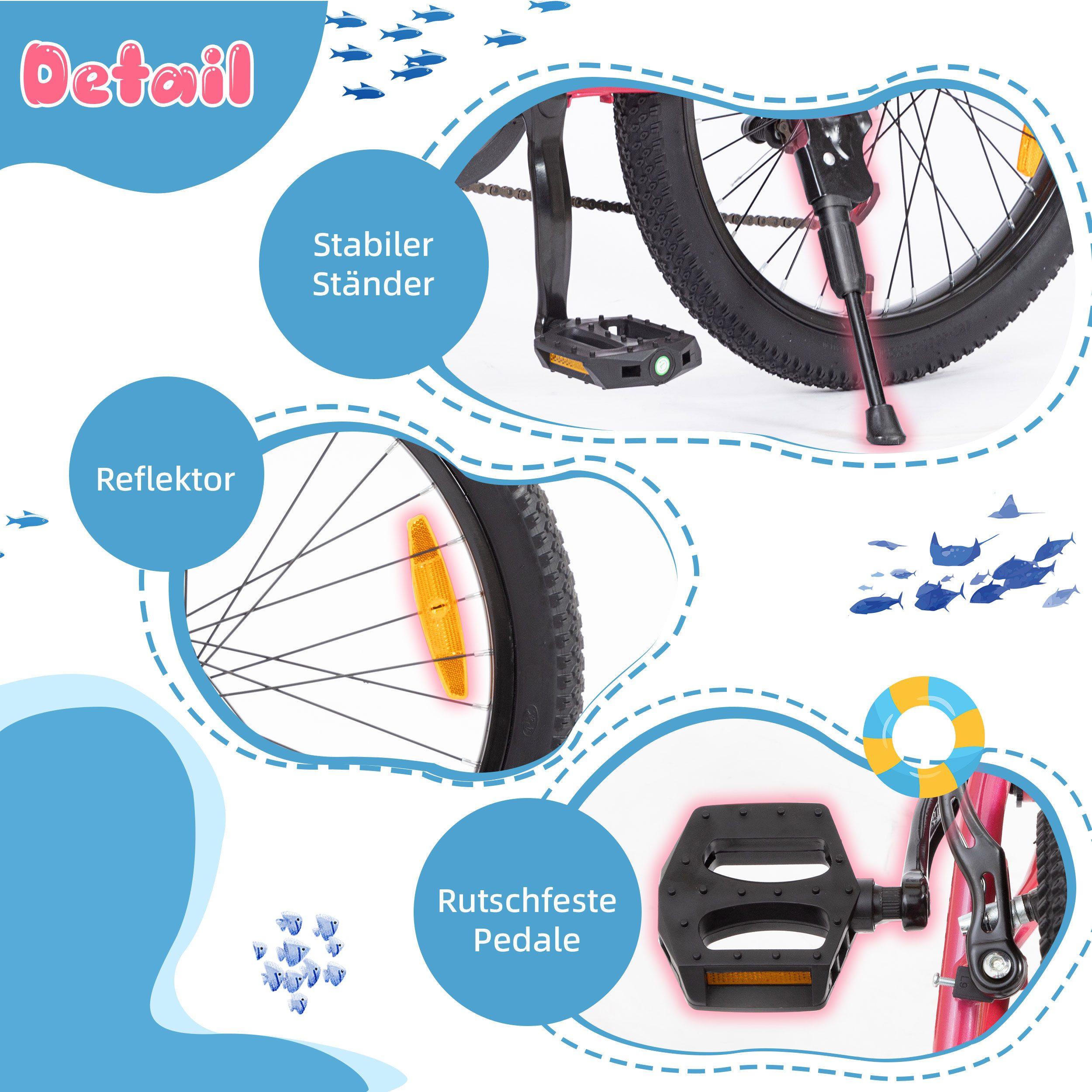 Vankel Mountainbike Vankel 20 Zoll Kinderfahrrad 6 Gang Schaltwerk für Jungen Mädchen, 6 Gang, 20 Zoll Mountainbike, für 6-9 Jahre, V-Bremse, Kettenschaltung