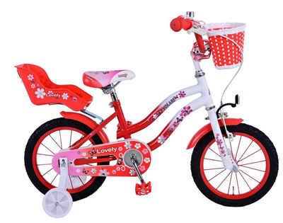 Volare Kinderfahrrad Lovely Mädchen - 14 Zoll - Rücktrittbremse, 3,5 - 5 Jahre, 85% zusammengebaut, Stahlfelge