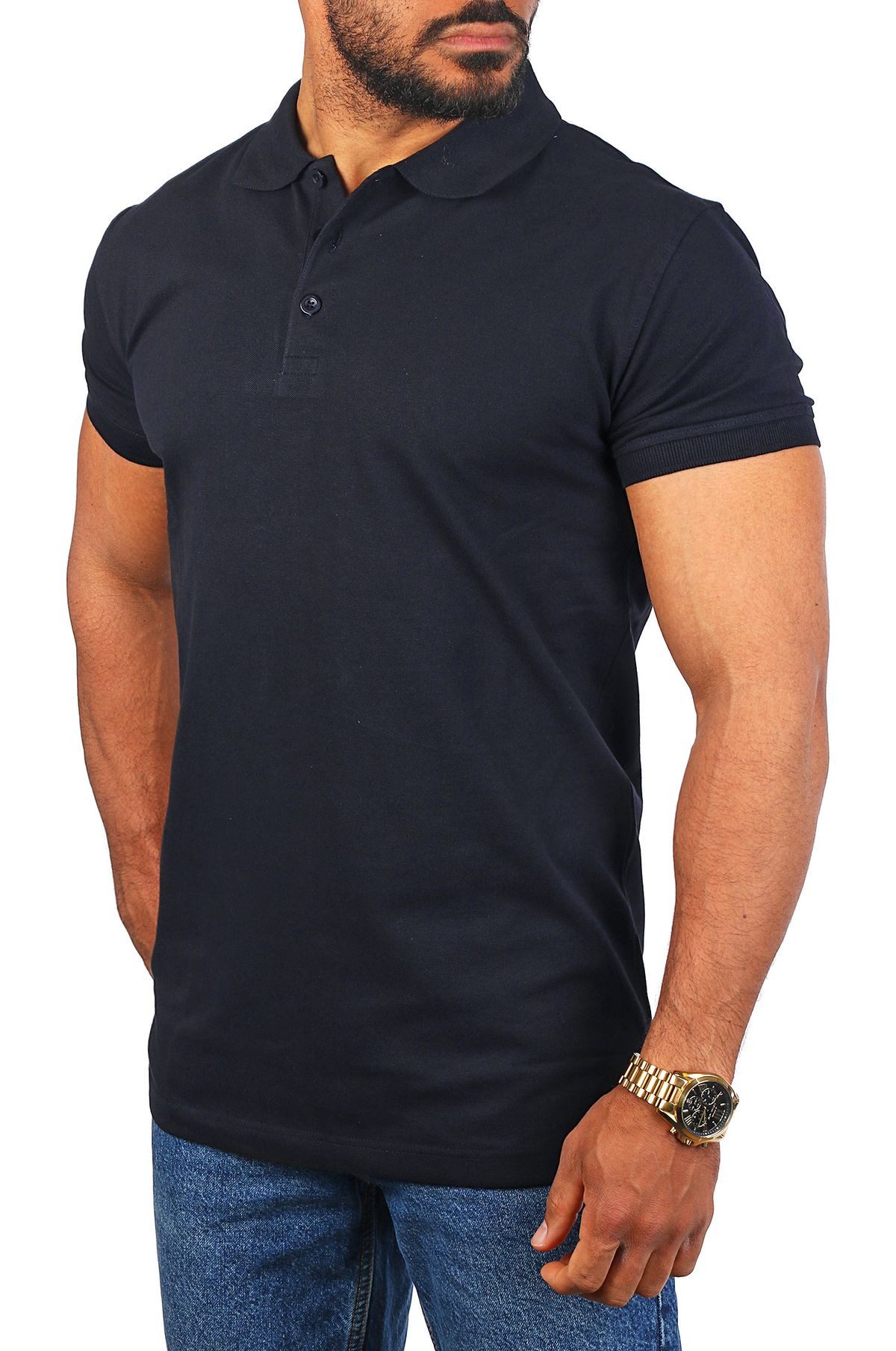 Young & Rich Poloshirt Herren Uni 1002 Größe S bis 9XL! unifarben regular f günstig online kaufen