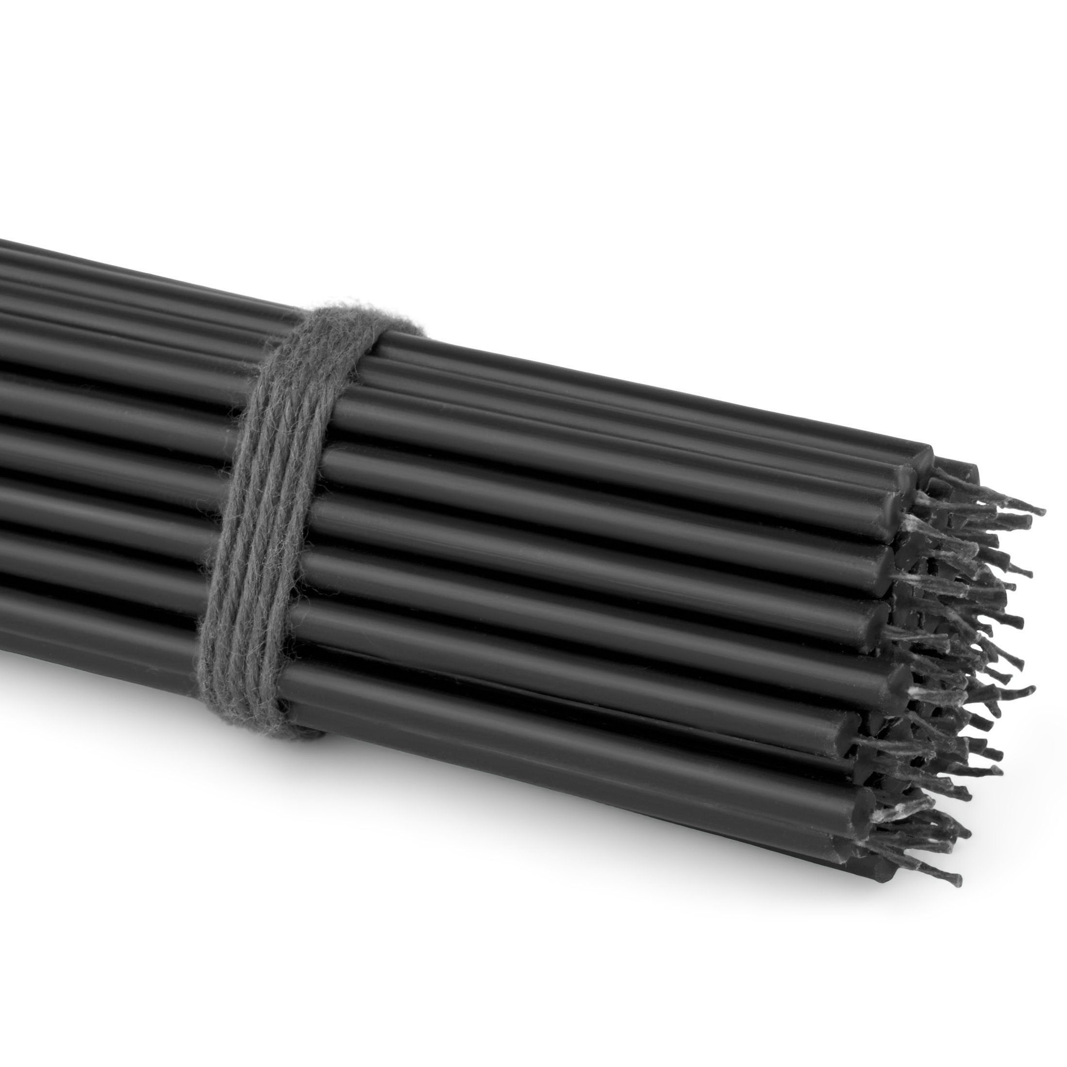 Spitzkerze 50x Stabkerzen schwarz Tropffrei Rußfrei dünn L 16