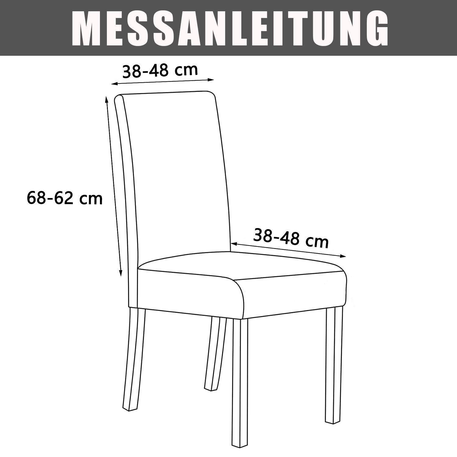 BYSURE Stuhlhusse, 2er 4er 6er Set Elastizität Stuhlbezug für Heim Stuhl Esszimmer