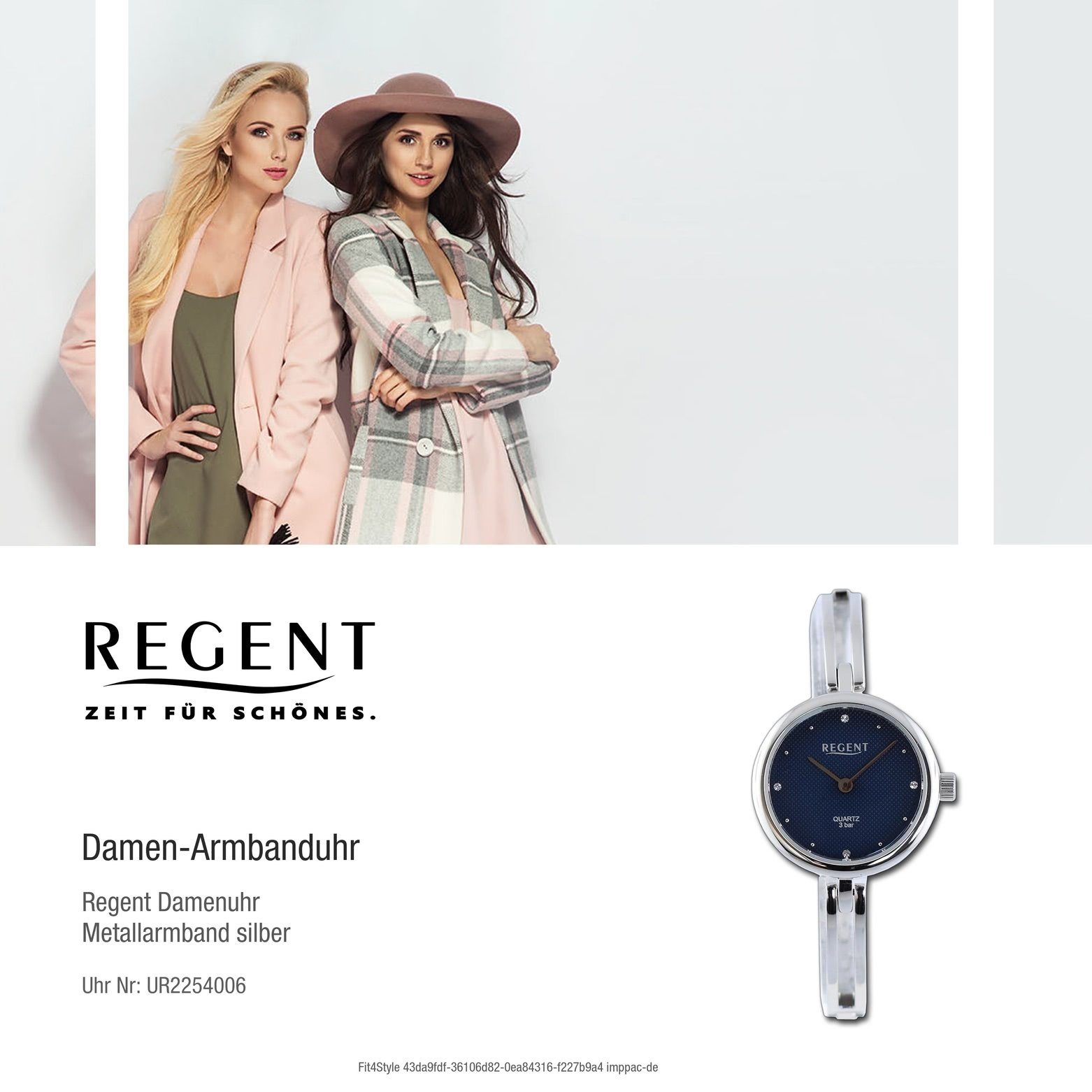 rund, Armbanduhr Regent Damen extra Analog, Armbanduhr groß Damen (ca. Metallarmband Quarzuhr Regent 26mm),