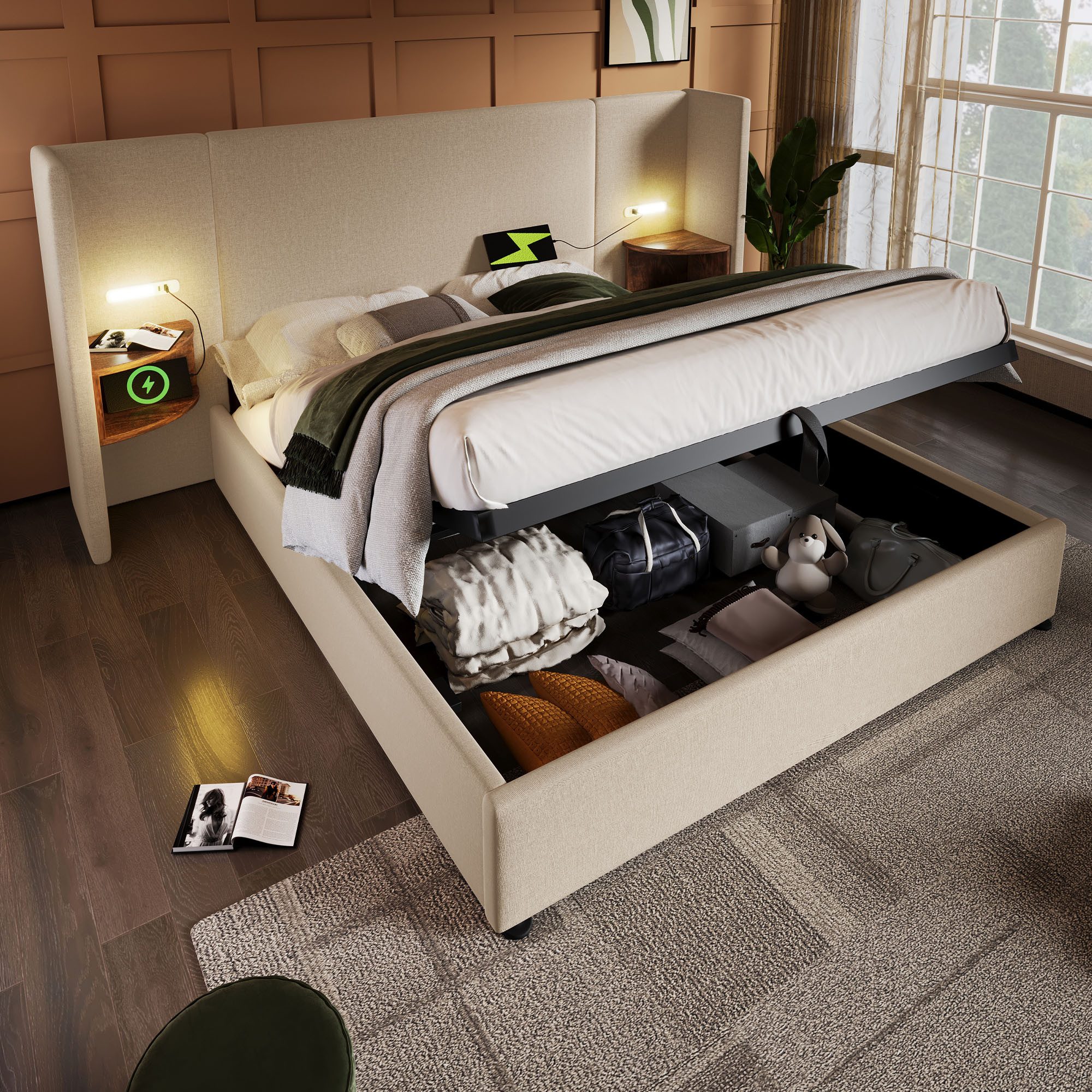 HAUSS SPOLE Polsterbett 180×200 mit Nachttisch, günstig online kaufen