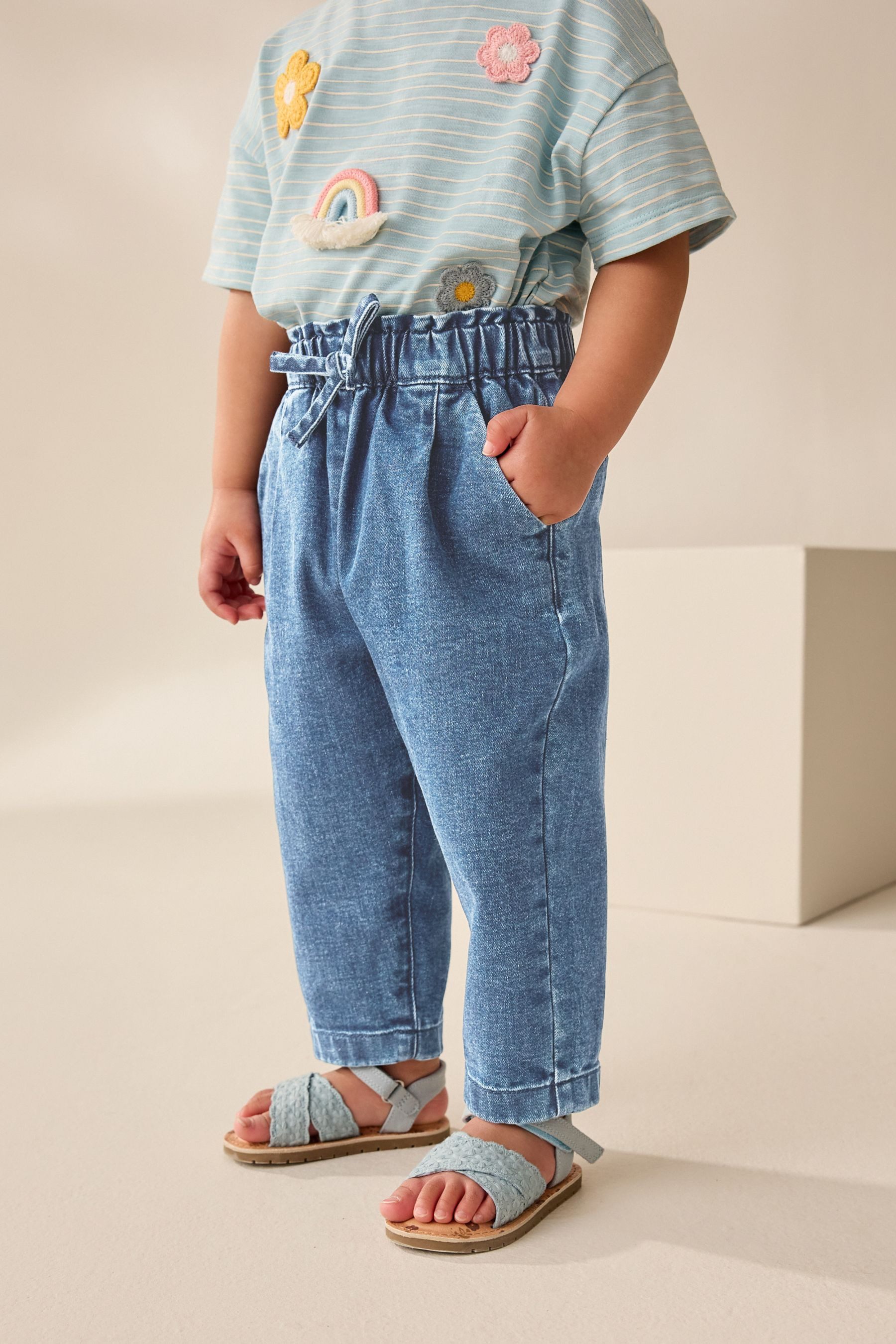 Next Schlupfjeans Jeans mit Bindegürtel (1-tlg)