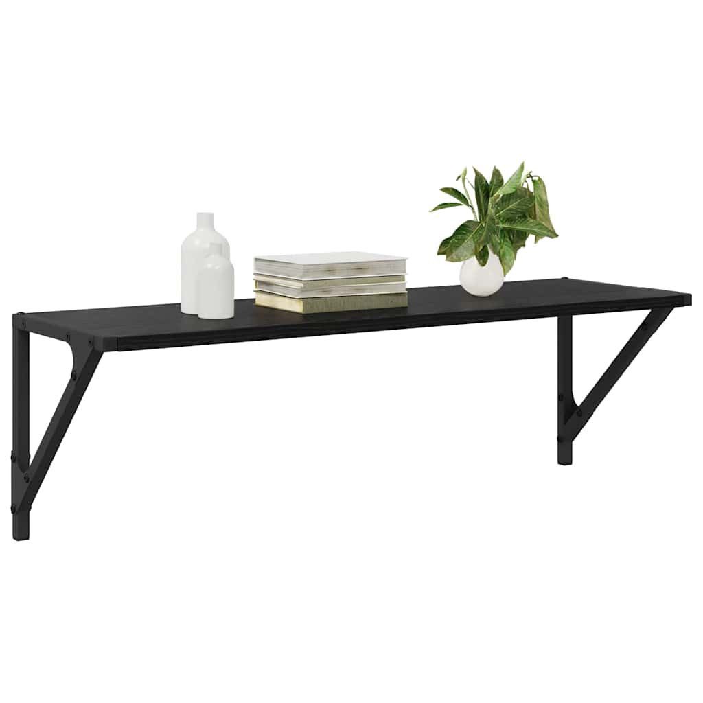vidaXL Regal Wandregale 2 pcs Schwarz Eichen-Optik 80 x 25 x 25,5 cm, 2-tlg günstig online kaufen